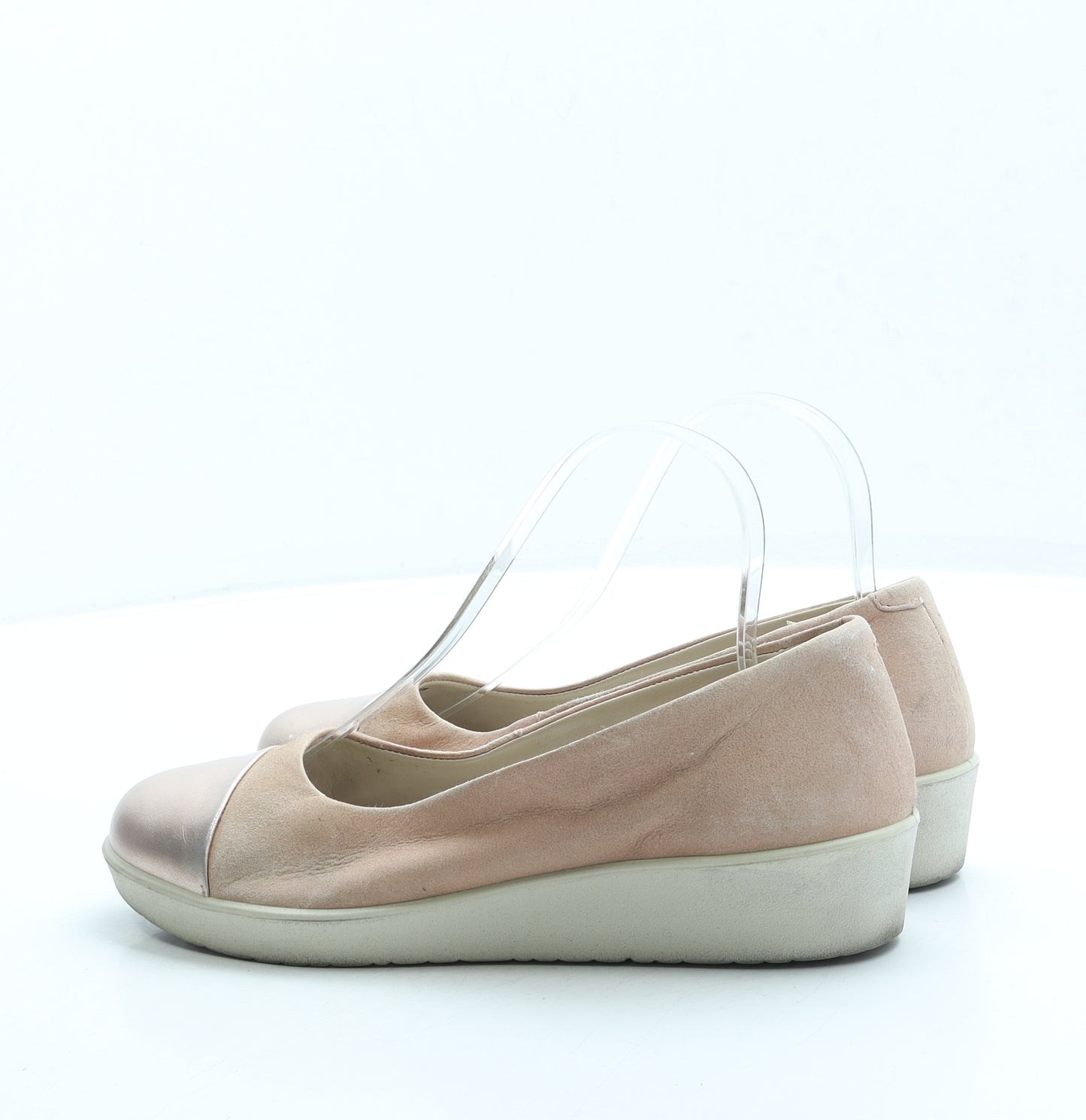 Hotter Womens Pink Leather Slip On Flat UK 5