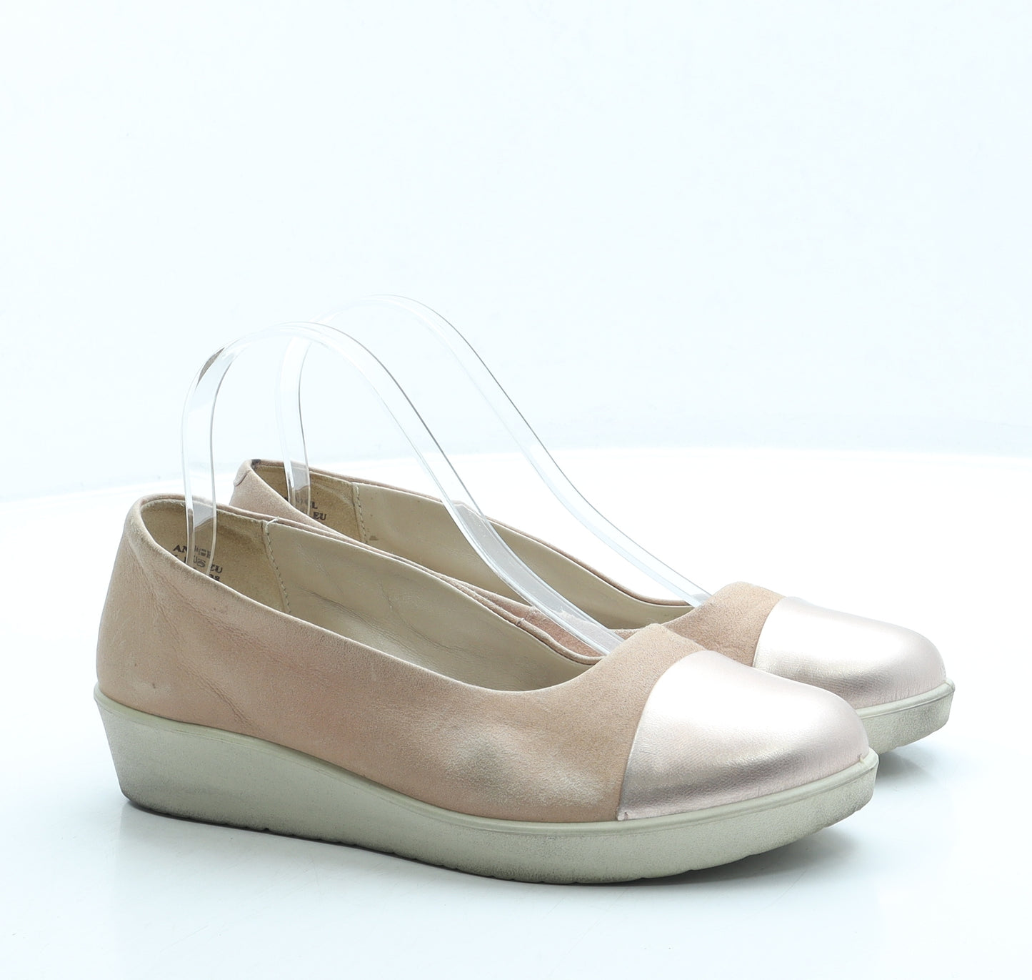 Hotter Womens Pink Leather Slip On Flat UK 5