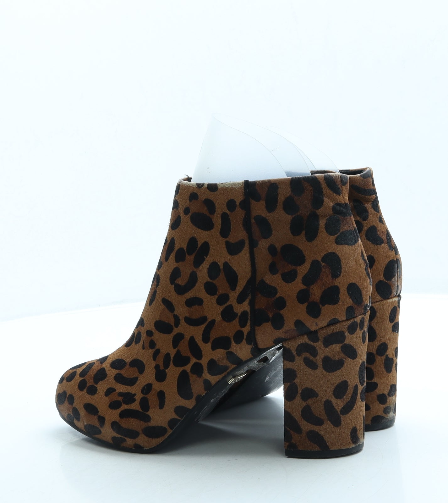 Topshop Womens Brown Animal Print Faux Fur Bootie Boot UK 7 40