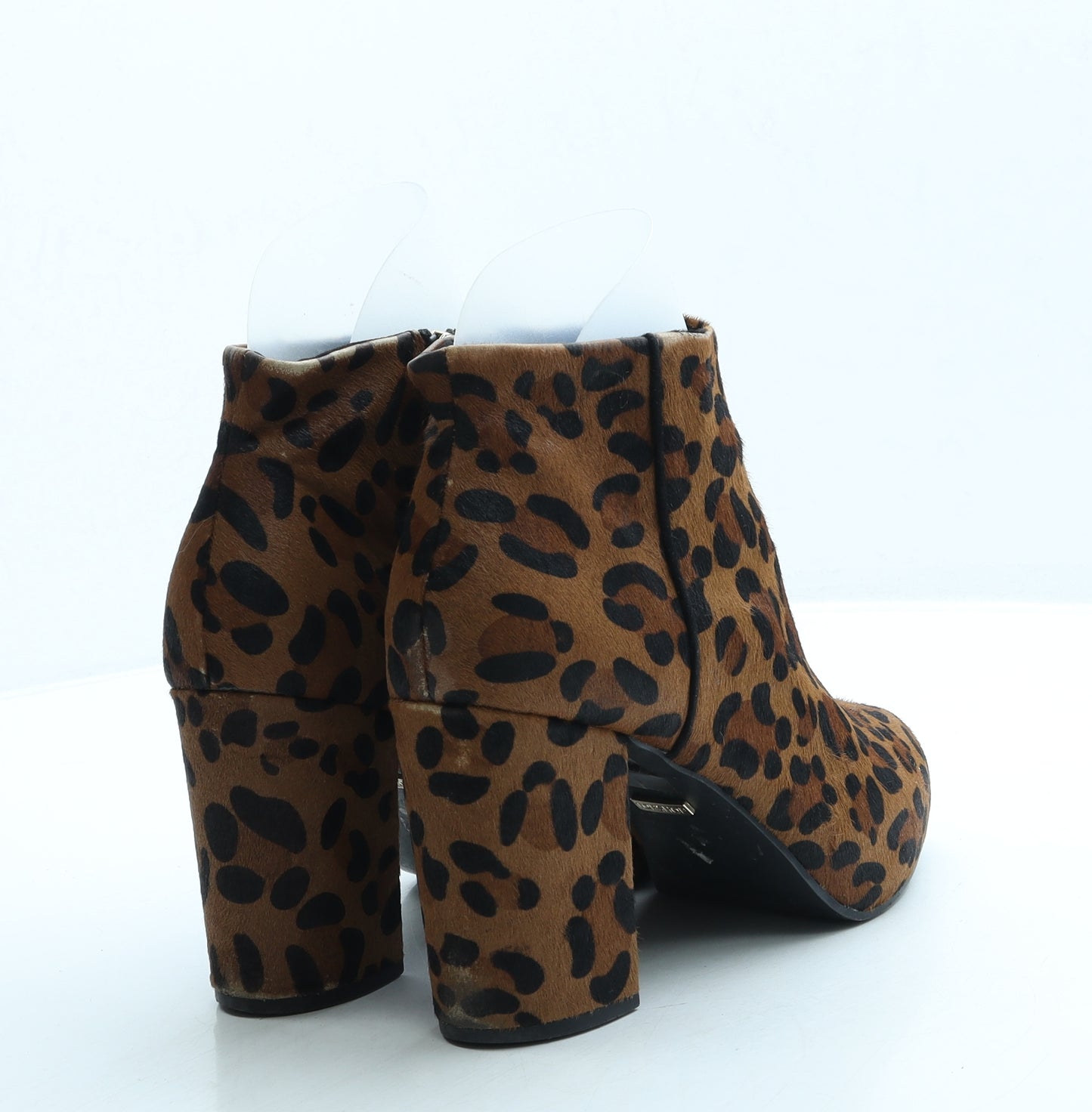 Topshop Womens Brown Animal Print Faux Fur Bootie Boot UK 7 40