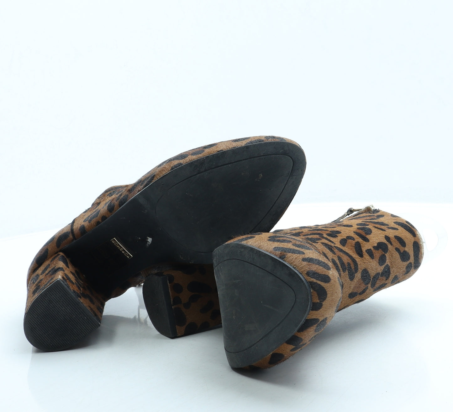 Topshop Womens Brown Animal Print Faux Fur Bootie Boot UK 7 40