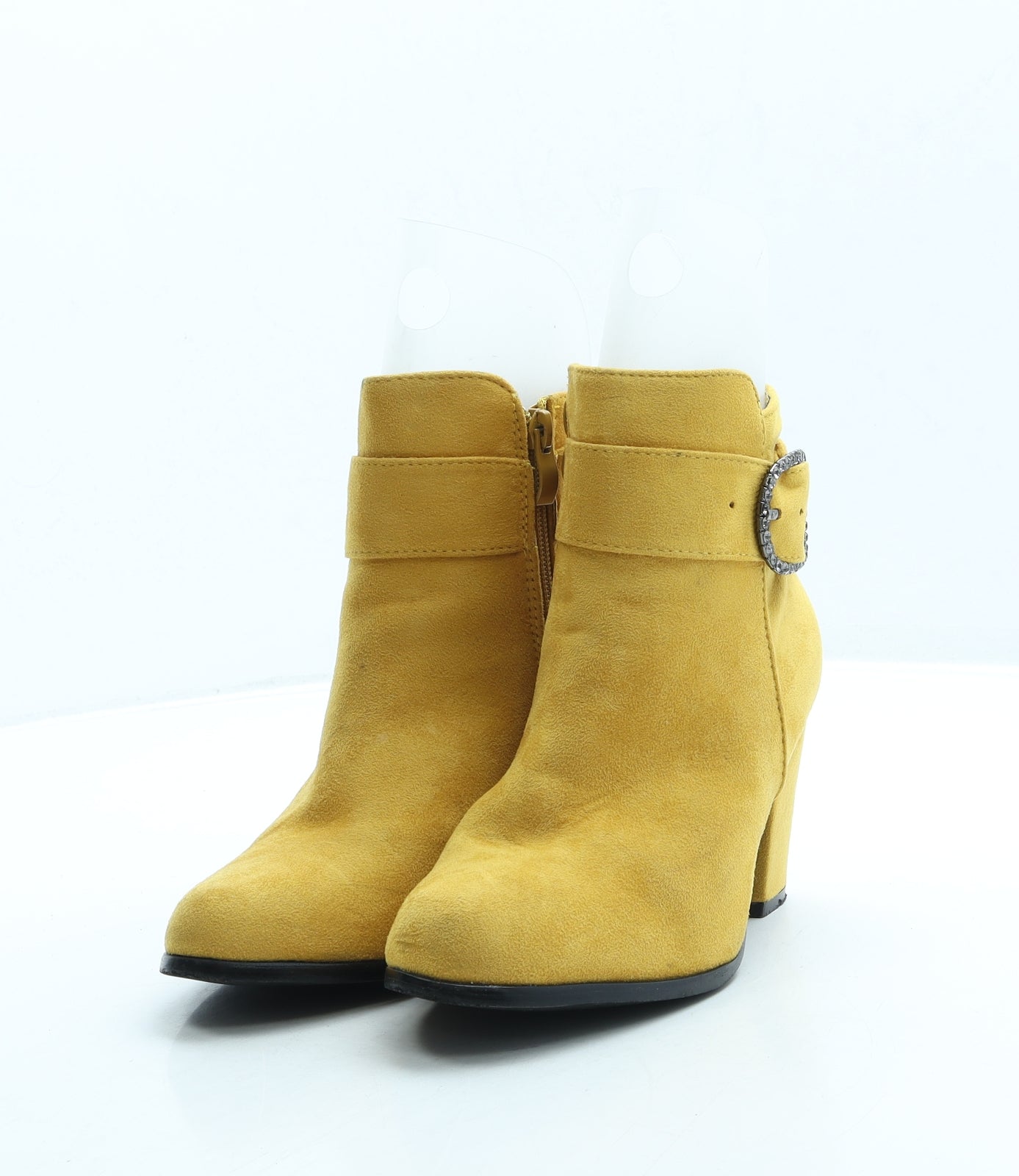 Preworn Womens Yellow Suede Bootie Boot UK 4 37