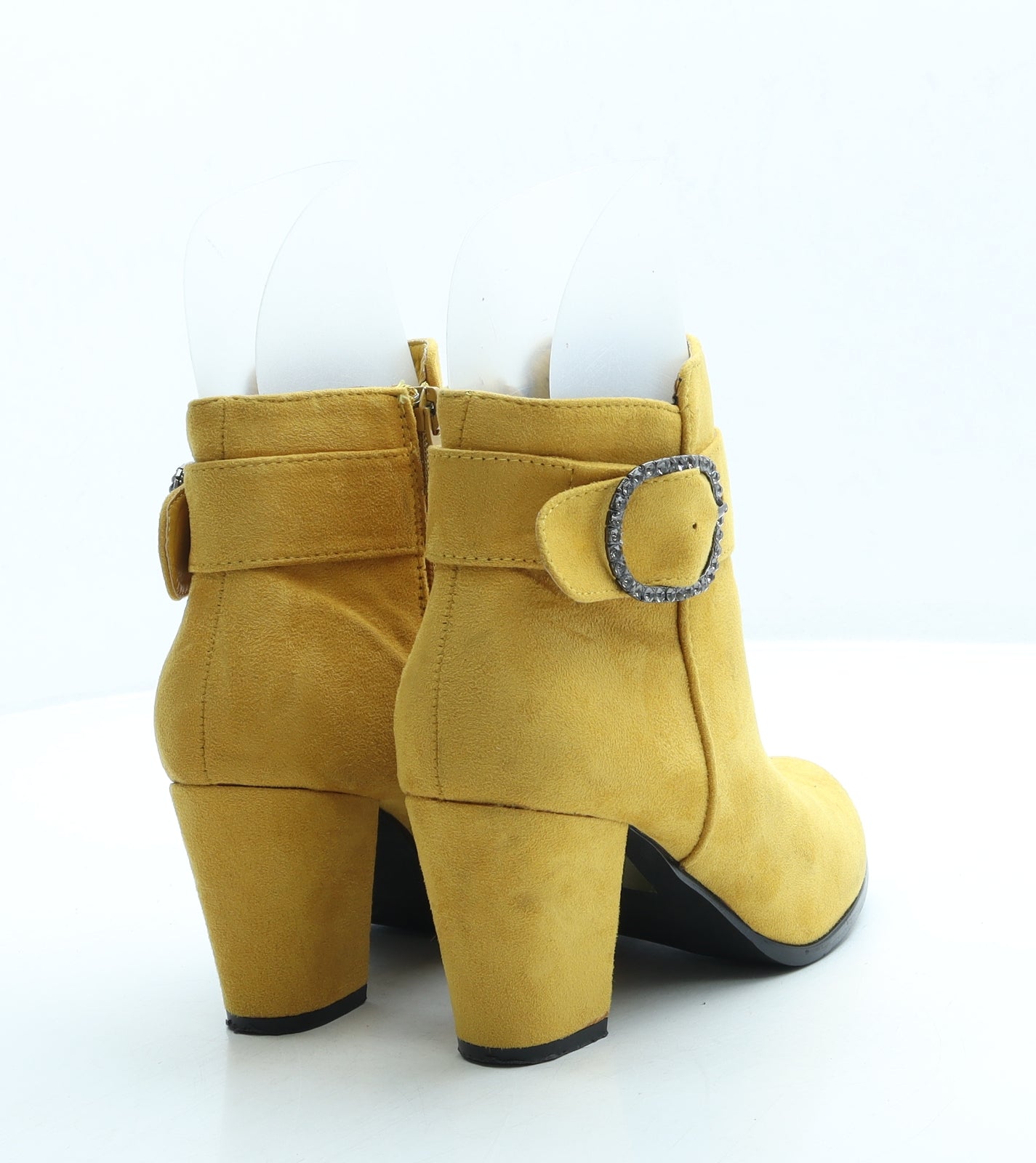 Preworn Womens Yellow Suede Bootie Boot UK 4 37