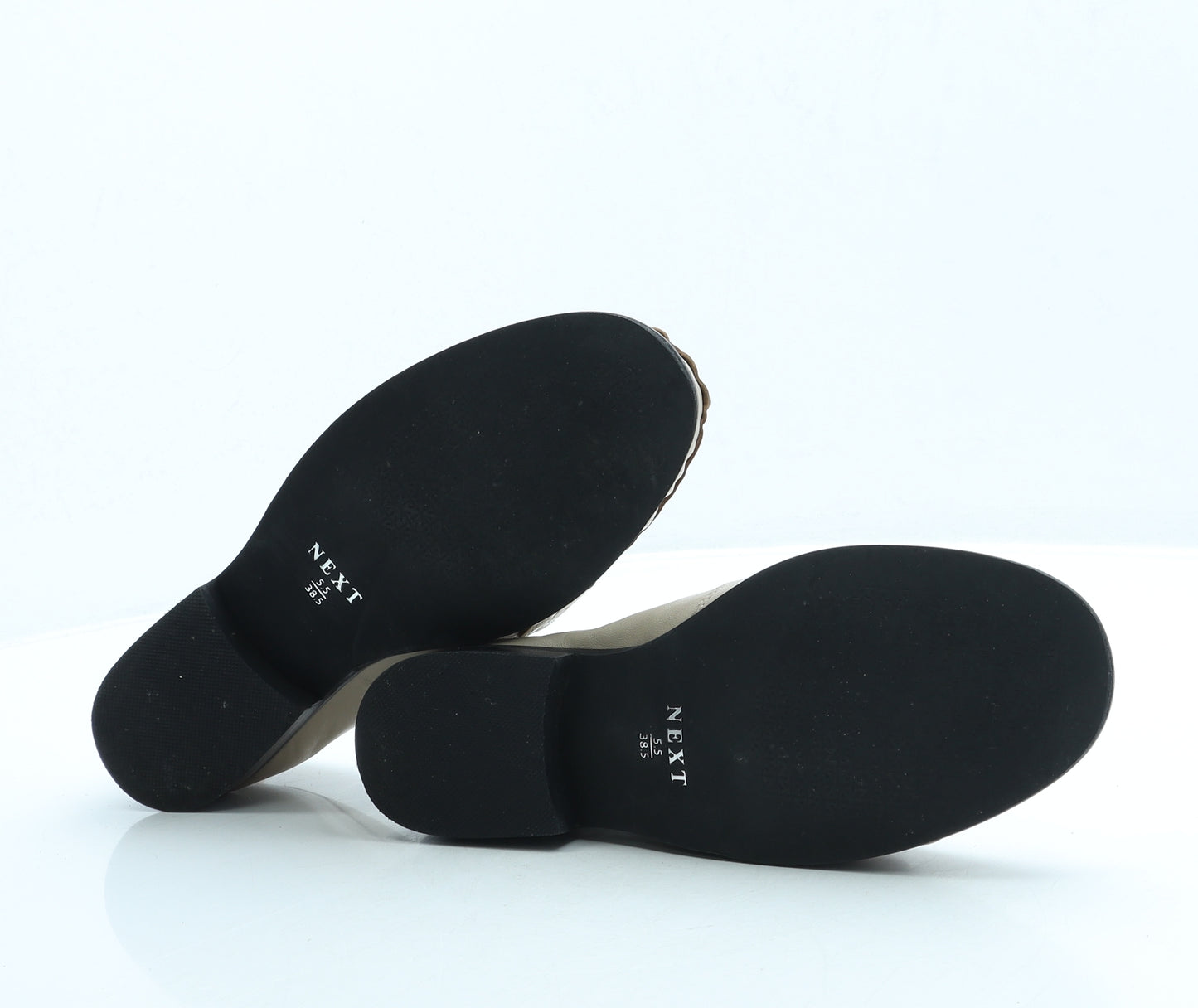 NEXT Womens Beige Leather Loafer Flat UK 5.5 38.5