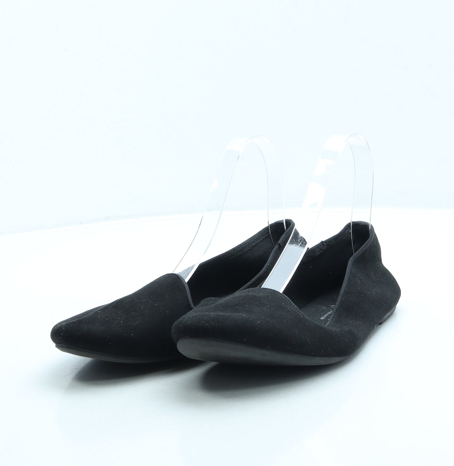 George Womens Black Polyester Slip On Flat UK 7 41