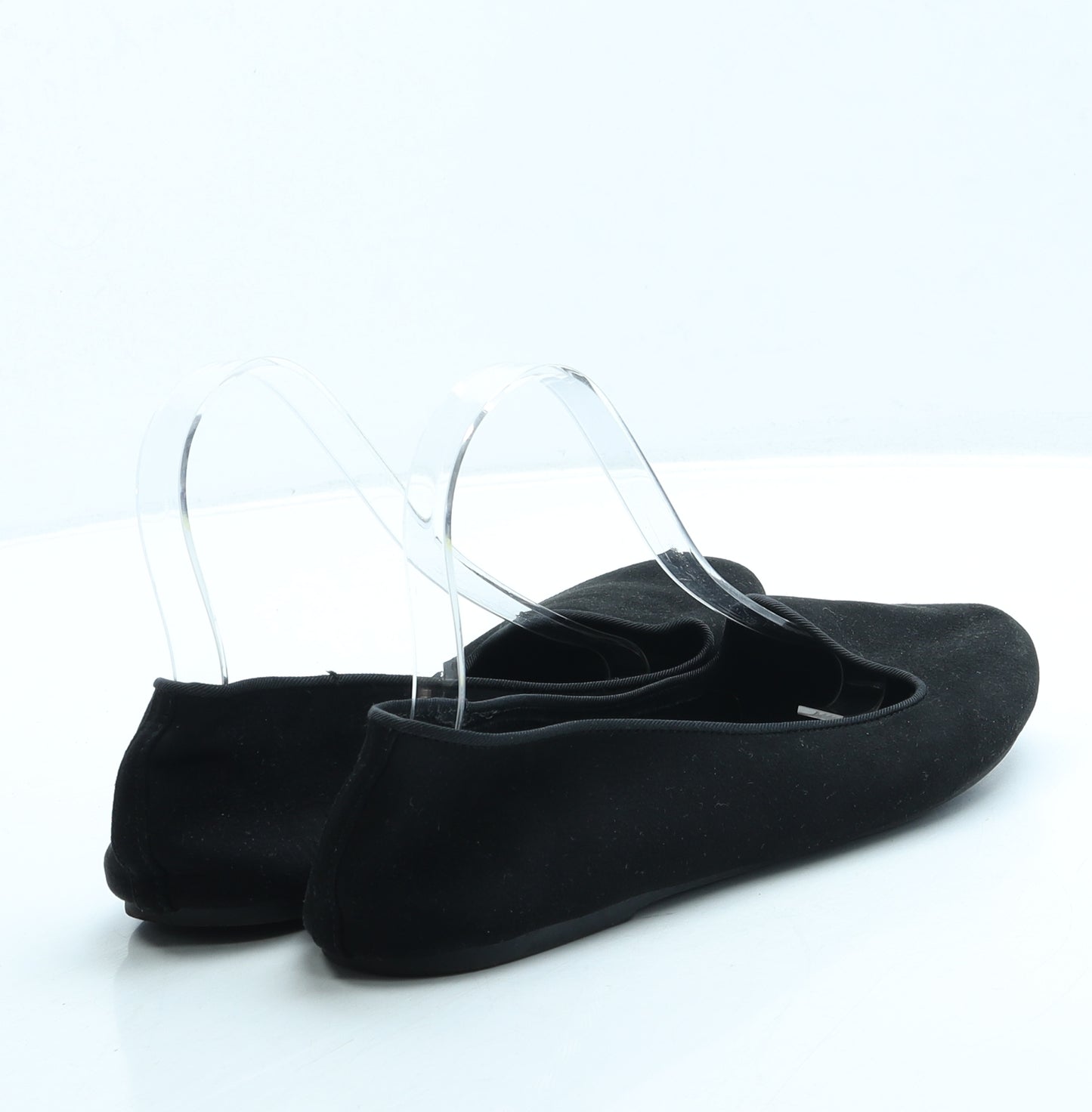 George Womens Black Polyester Slip On Flat UK 7 41