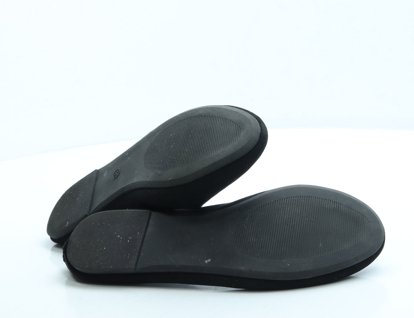 George Womens Black Polyester Slip On Flat UK 7 41