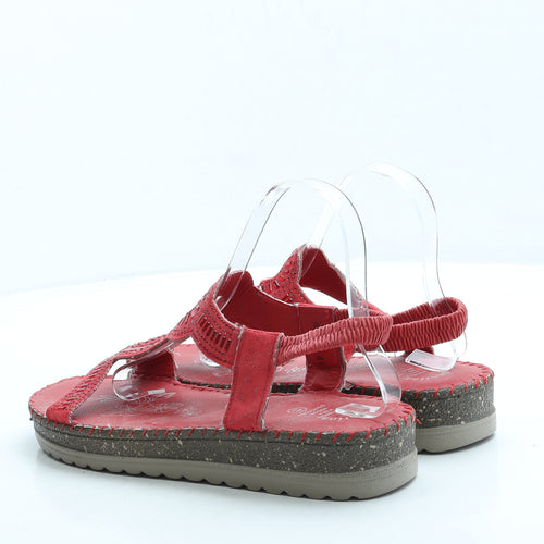 H. Valentina Womens Red Leather Slingback Sandal UK 7 41