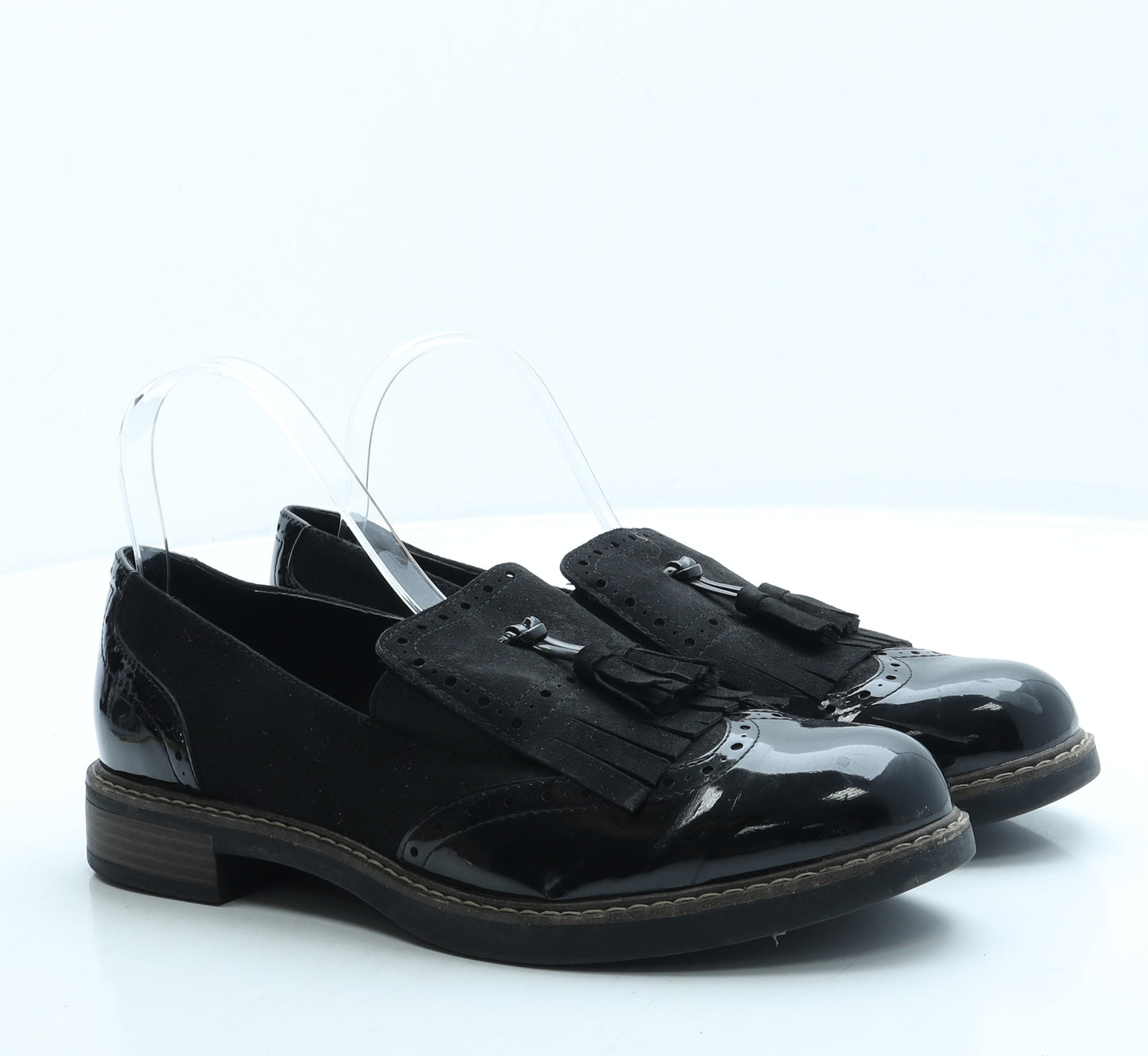 Graceland Womens Black Leather Loafer Flat UK 8 42