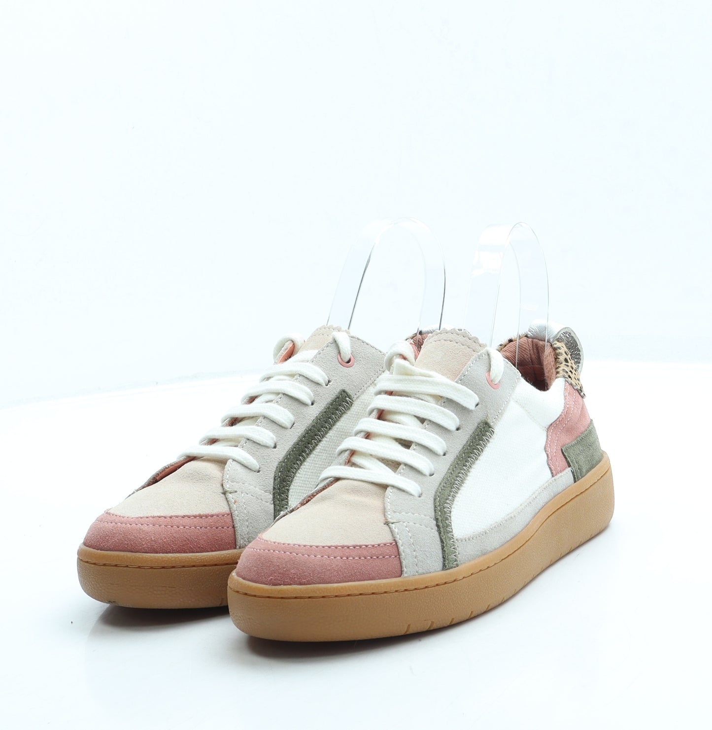 White Stuff Womens White Colourblock Polyester Trainer UK 3 36