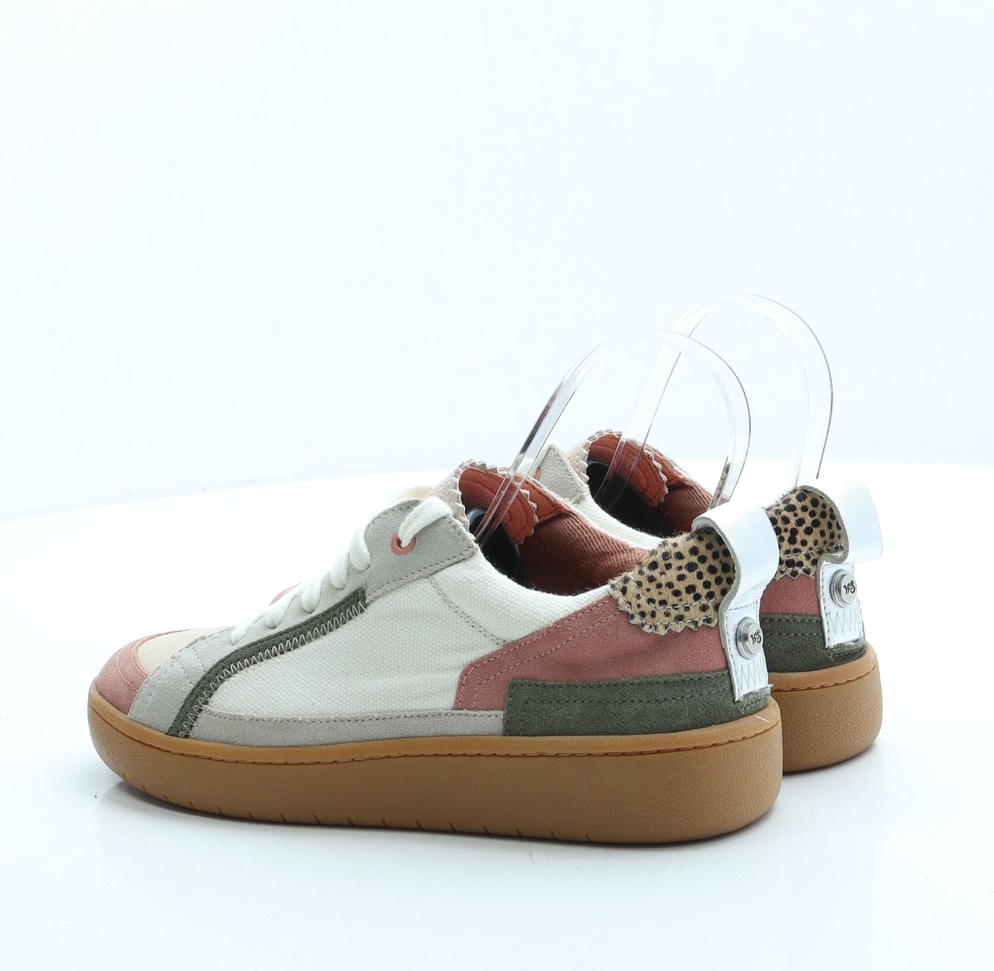 White Stuff Womens White Colourblock Polyester Trainer UK 3 36