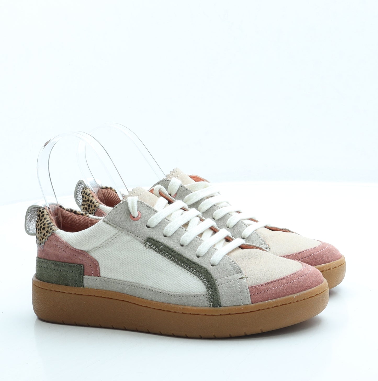 White Stuff Womens White Colourblock Polyester Trainer UK 3 36