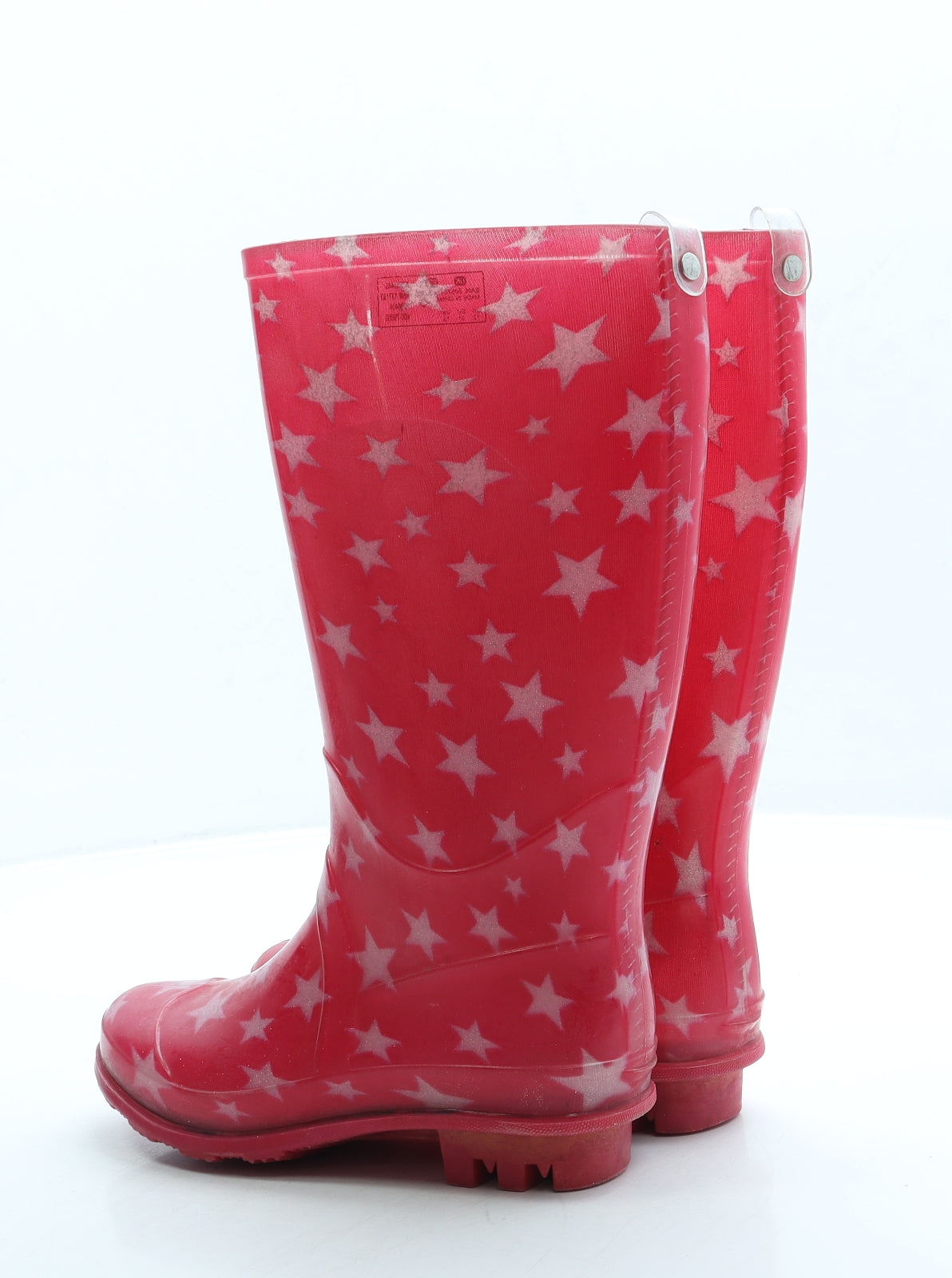 F&F Girls Pink Geometric Rubber Wellies Boot UK 12 31 - Stars