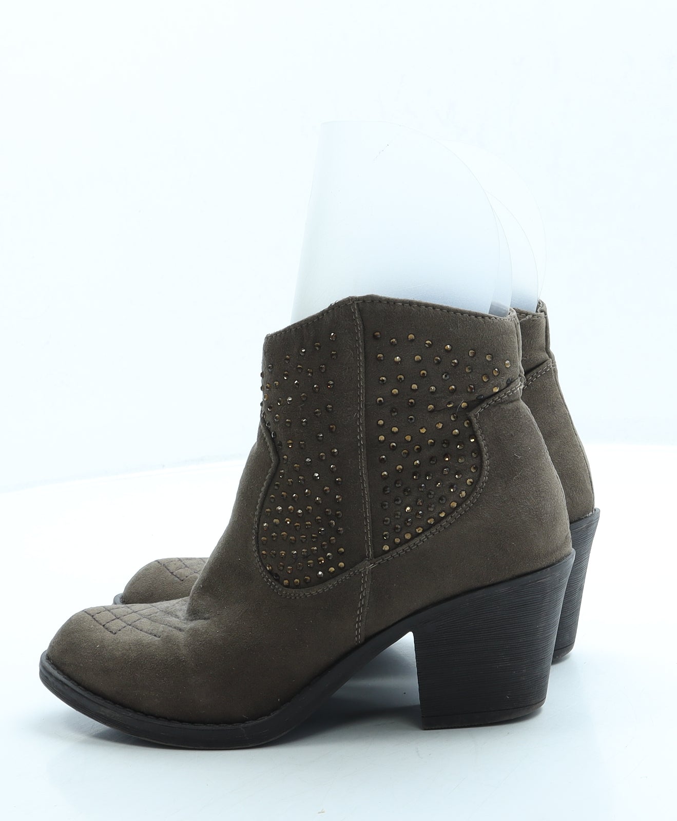 F&F Womens Brown Suede Cowboy Boot UK 3 36