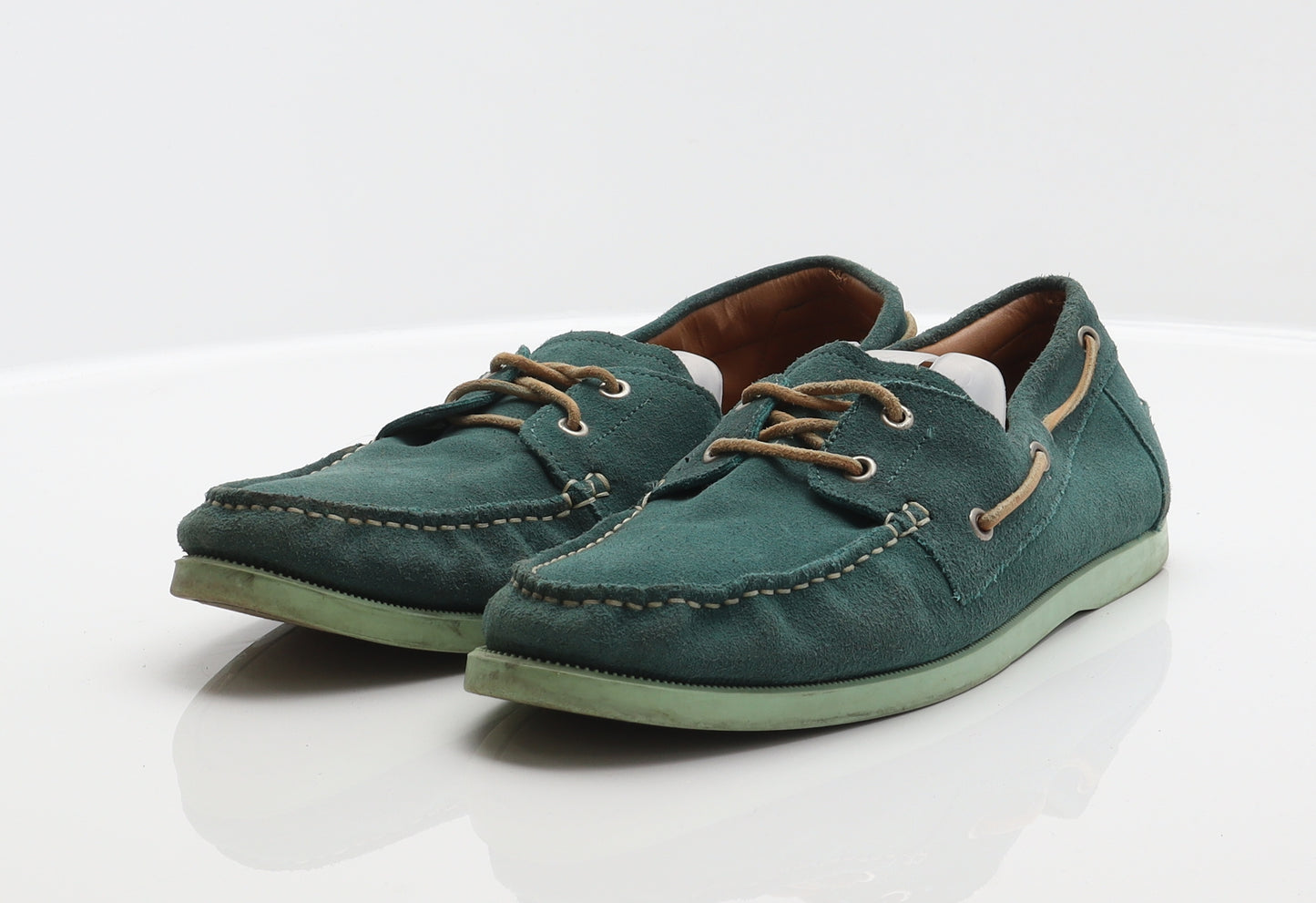 Zara Mens Green Suede Boat Shoe Casual UK 9.5 43