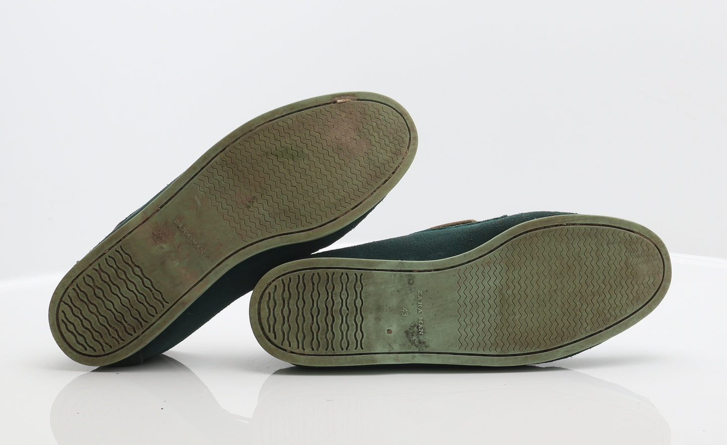 Zara Mens Green Suede Boat Shoe Casual UK 9.5 43