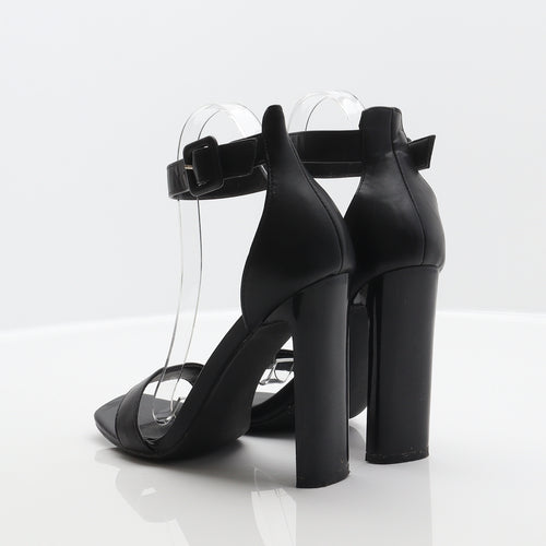 New Look Womens Black Synthetic Strappy Heel UK 6 39