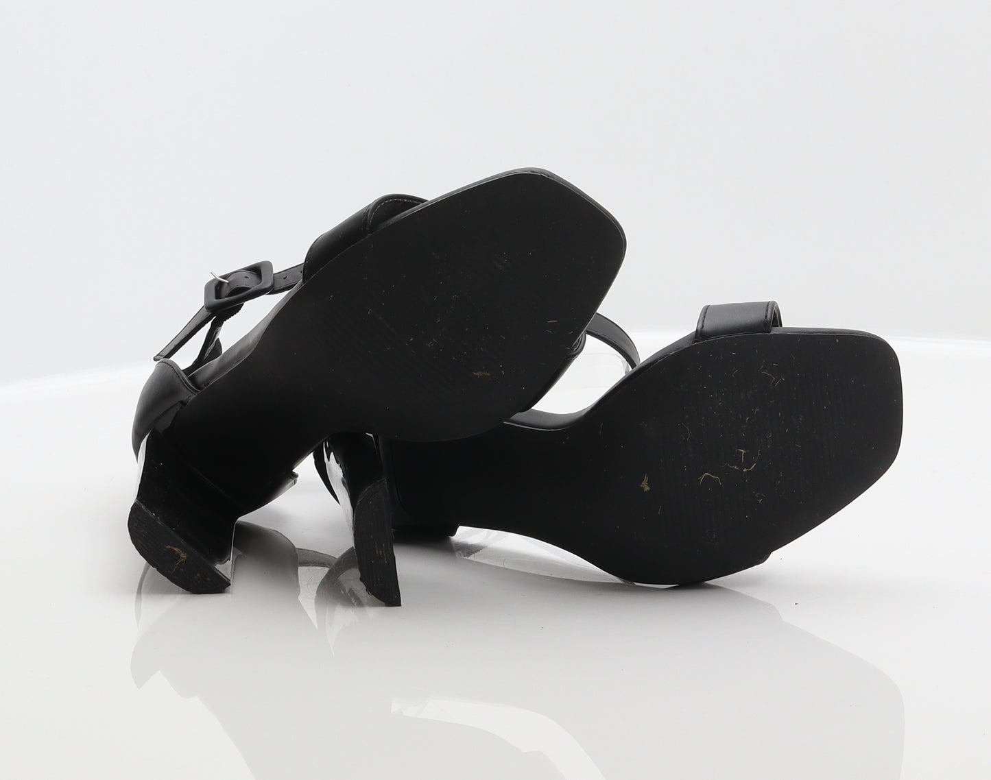 New Look Womens Black Synthetic Strappy Heel UK 6 39