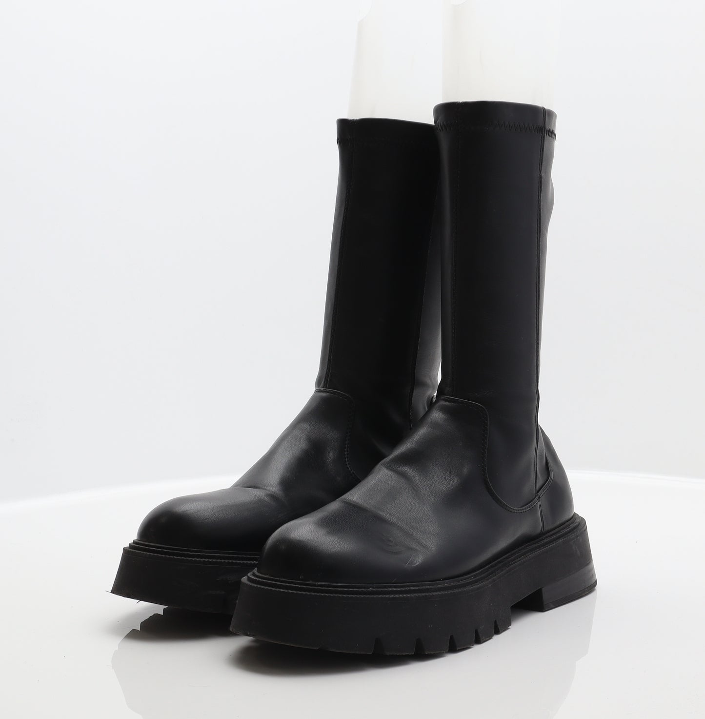Bershka Womens Black Synthetic Sock Boot UK 5 38