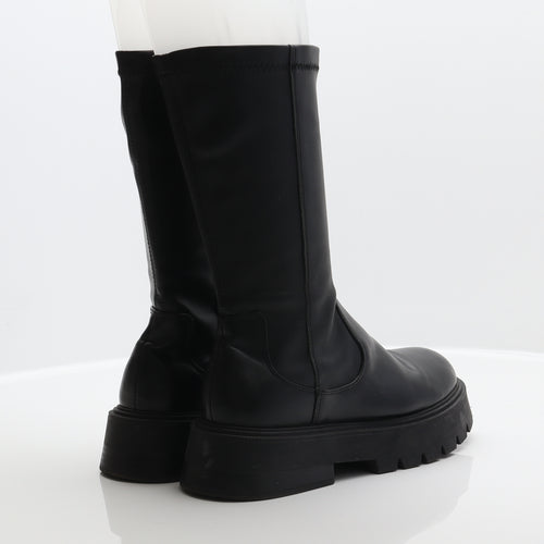 Bershka Womens Black Synthetic Sock Boot UK 5 38