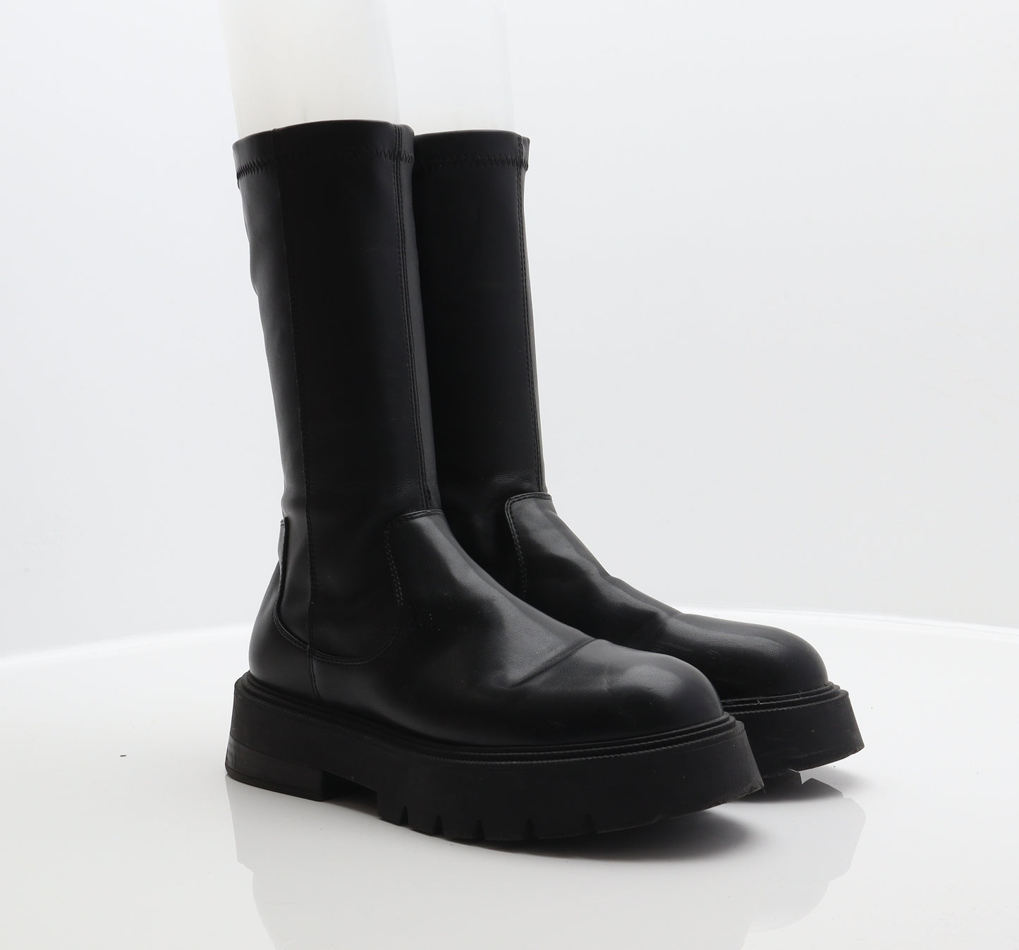 Bershka Womens Black Synthetic Sock Boot UK 5 38
