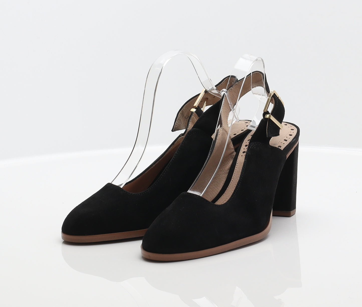 NEXT Womens Black Suede Slingback Heel UK 6.5 40