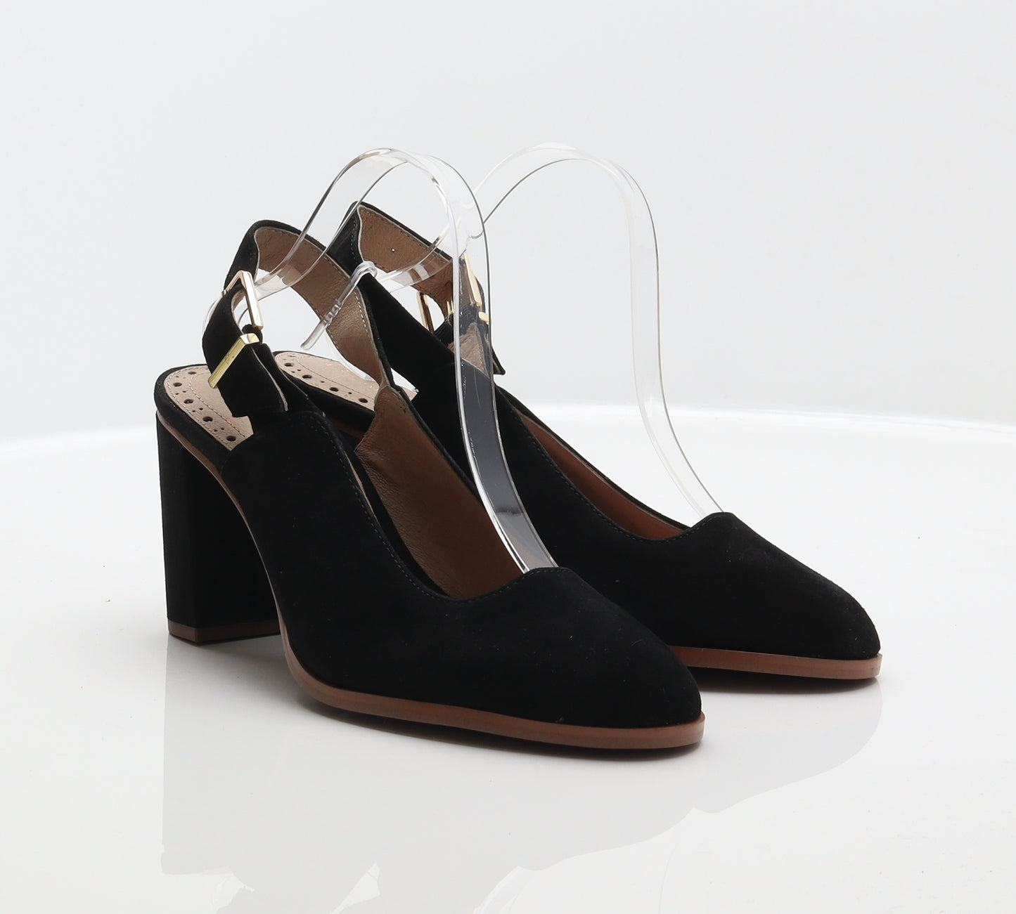 NEXT Womens Black Suede Slingback Heel UK 6.5 40