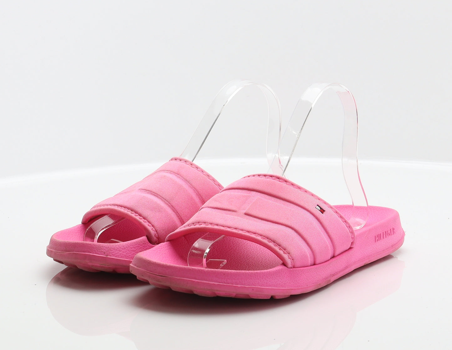 Tommy Hilfiger Womens Pink Polyester Slider Sandal UK 4 37