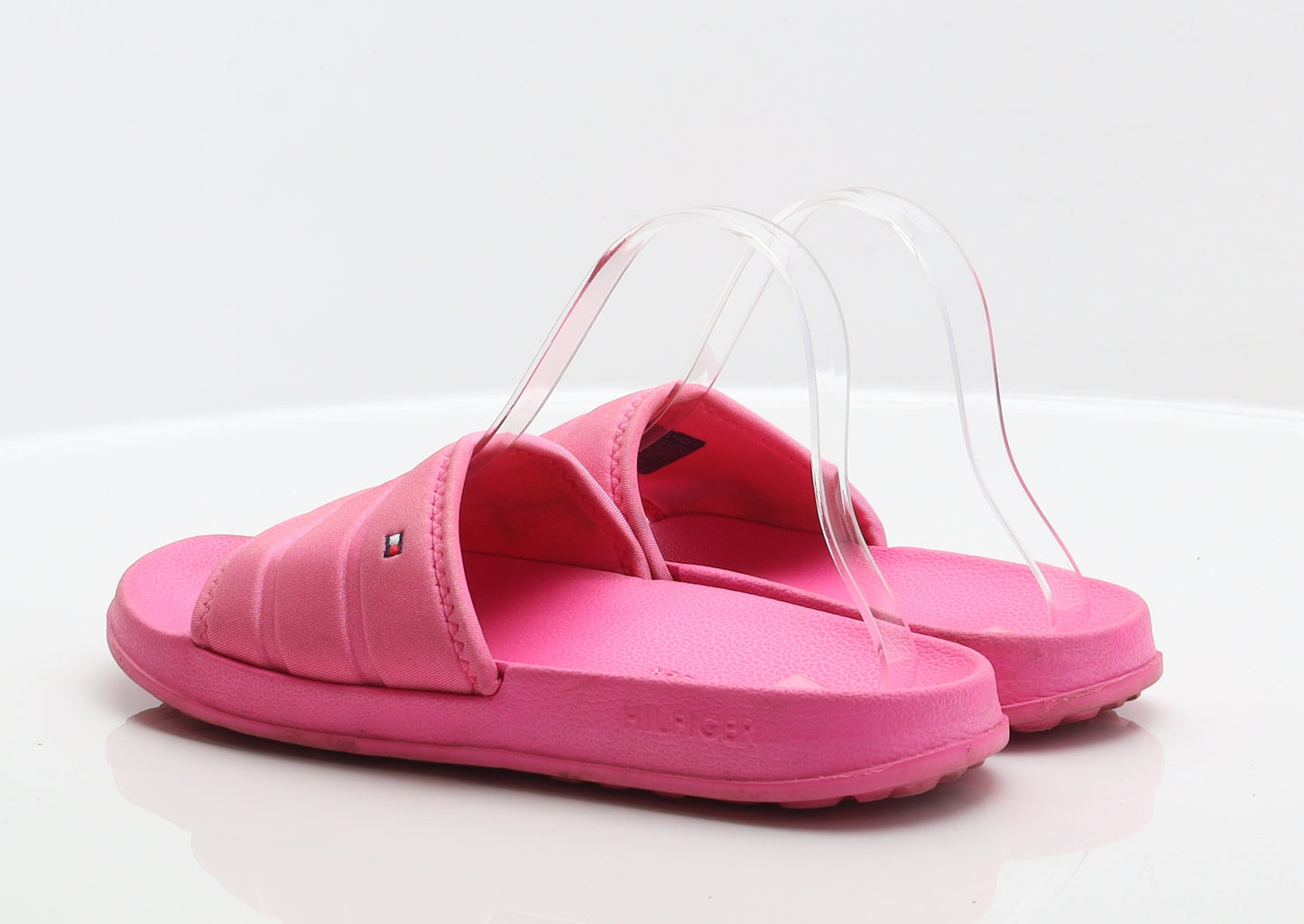 Tommy Hilfiger Womens Pink Polyester Slider Sandal UK 4 37