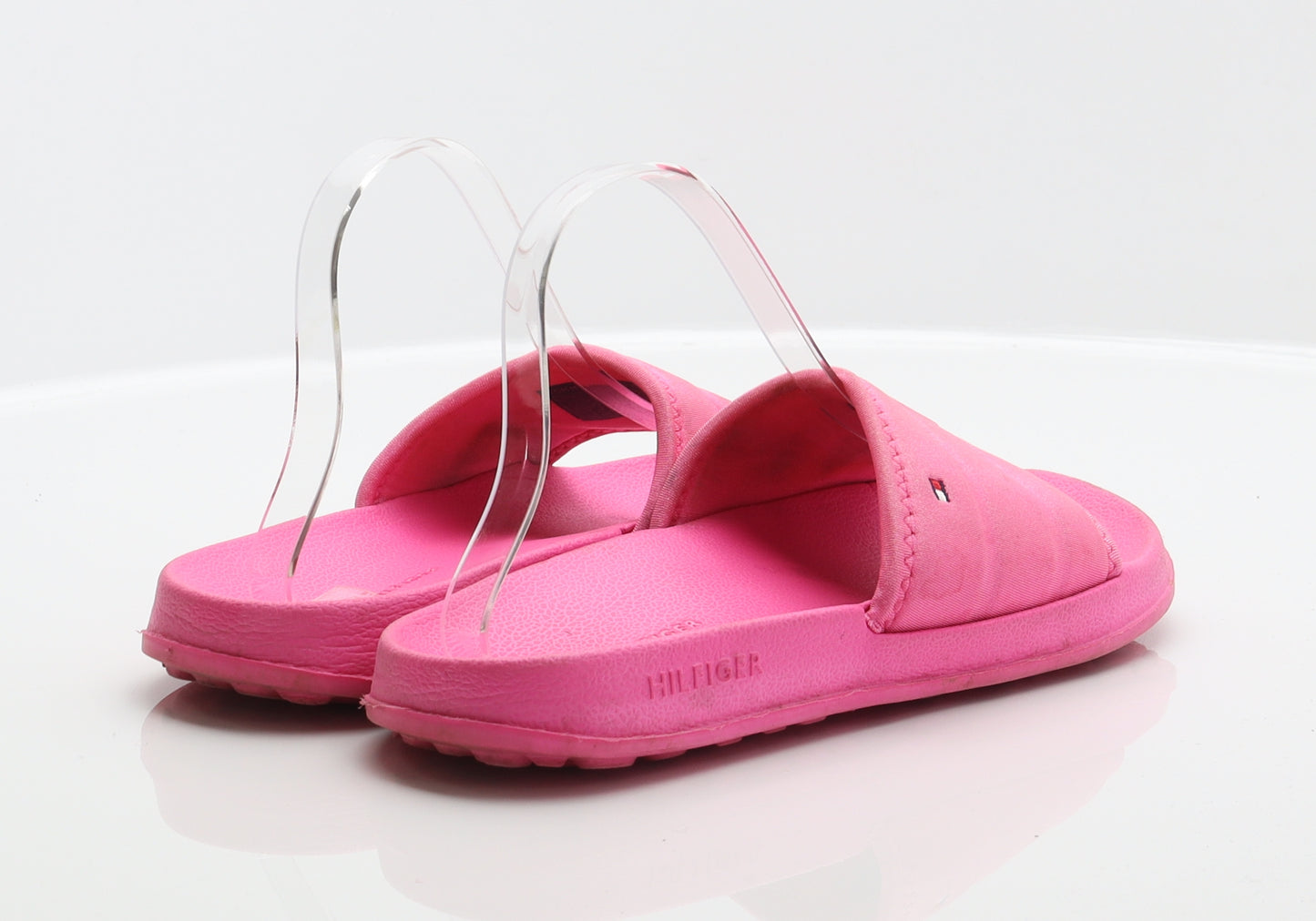 Tommy Hilfiger Womens Pink Polyester Slider Sandal UK 4 37