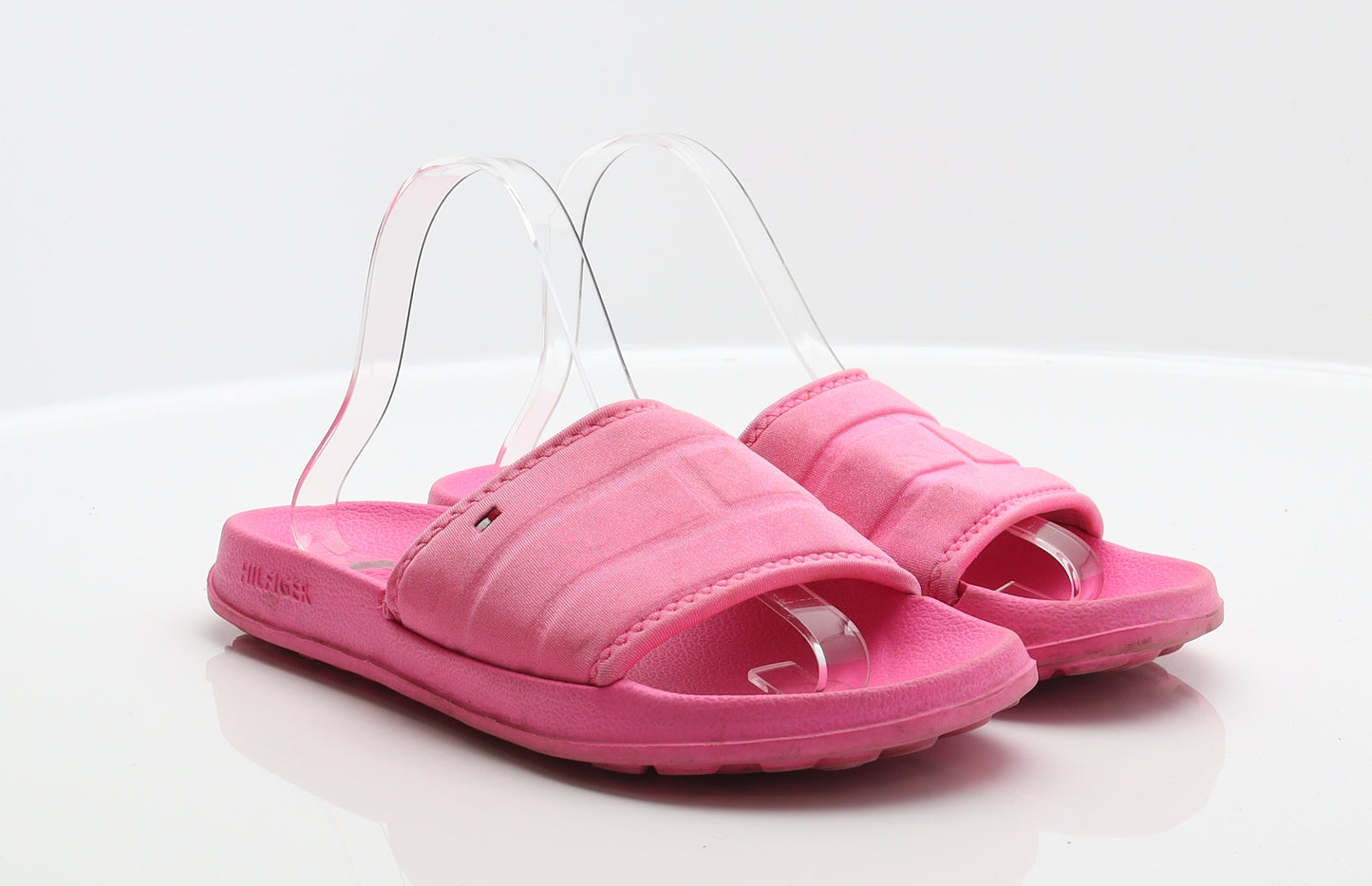 Tommy Hilfiger Womens Pink Polyester Slider Sandal UK 4 37