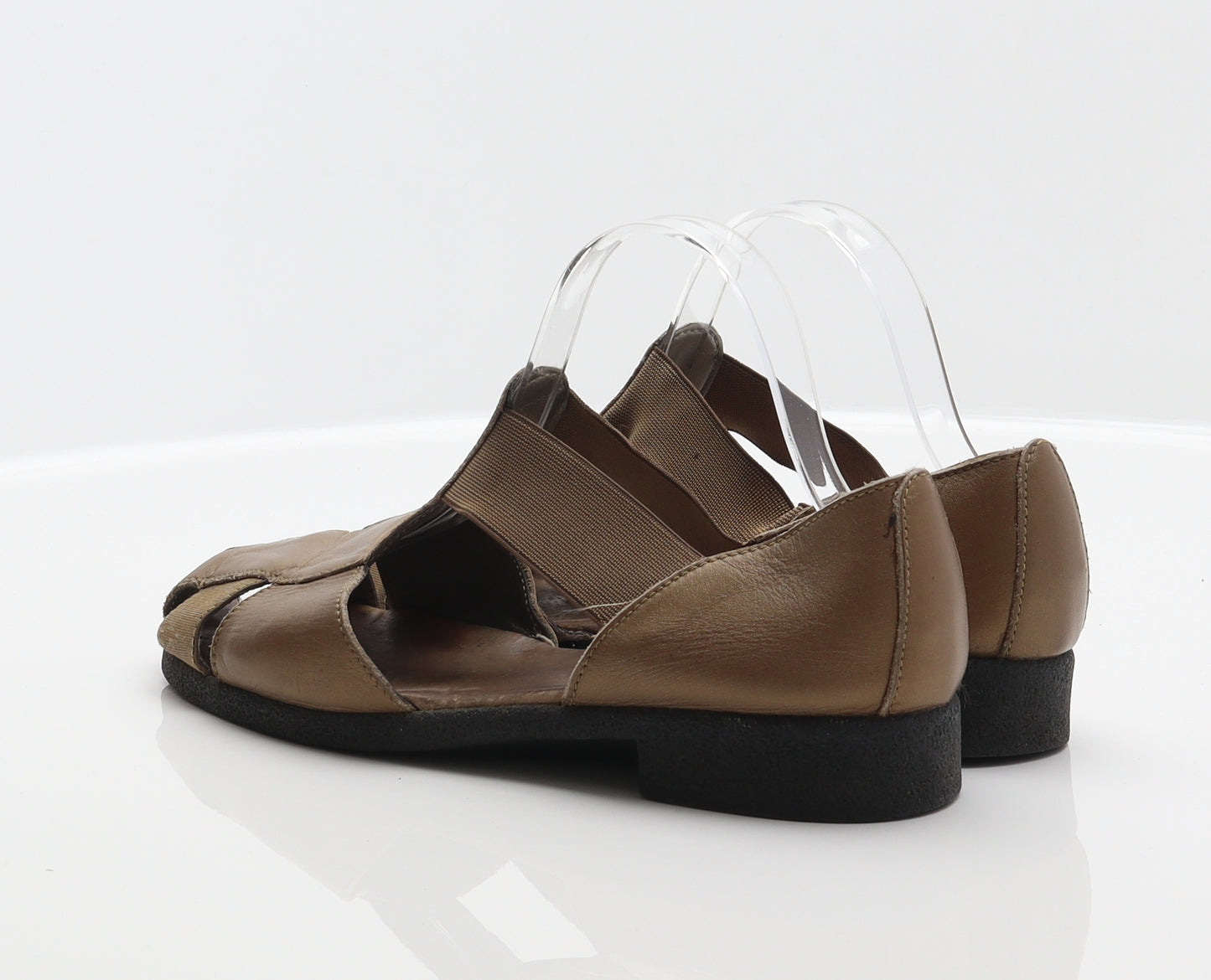FootGlove Womens Gold Leather Strappy Sandal UK 5