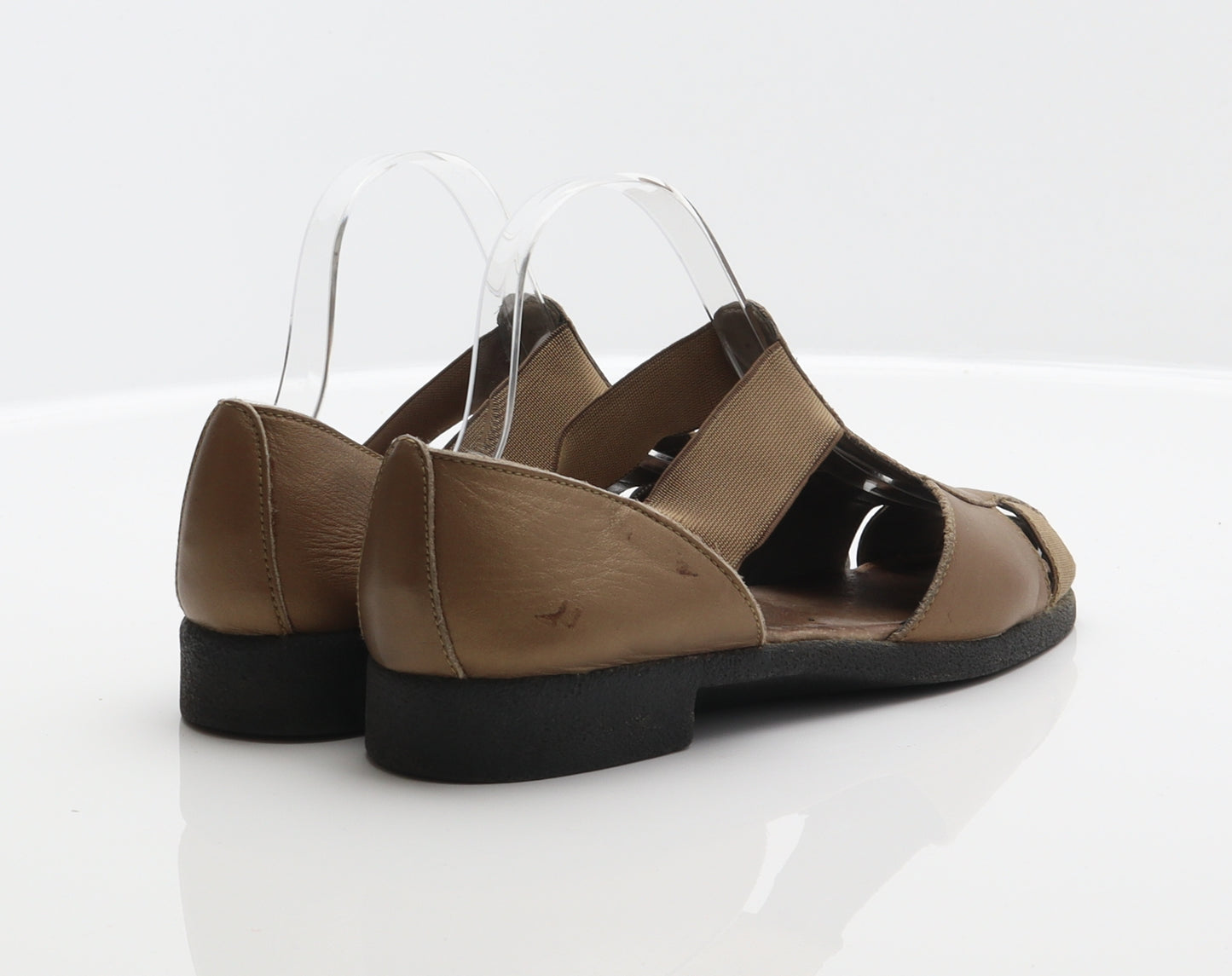 FootGlove Womens Gold Leather Strappy Sandal UK 5