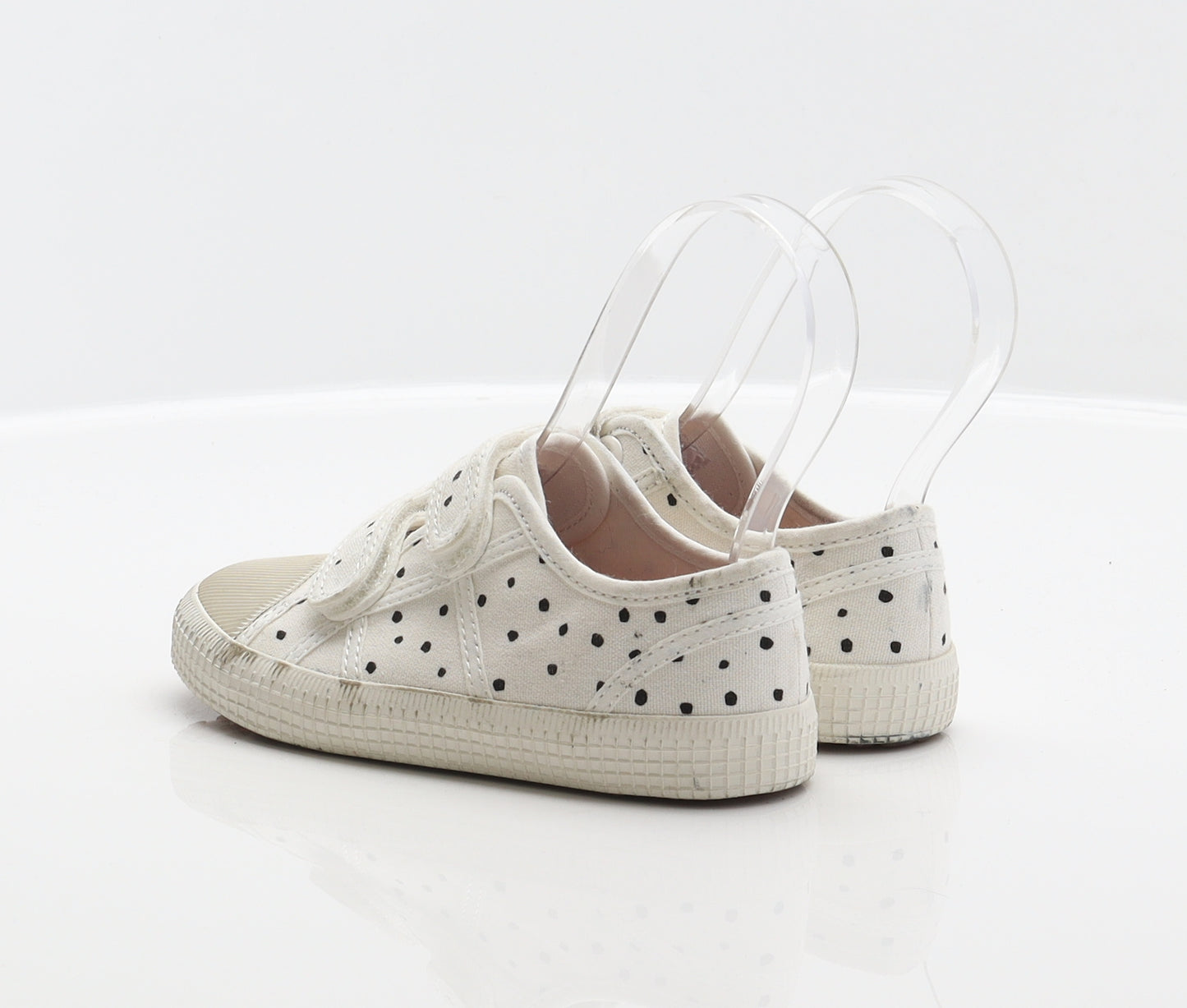NEXT Girls White Spotted Fabric Trainer UK 6