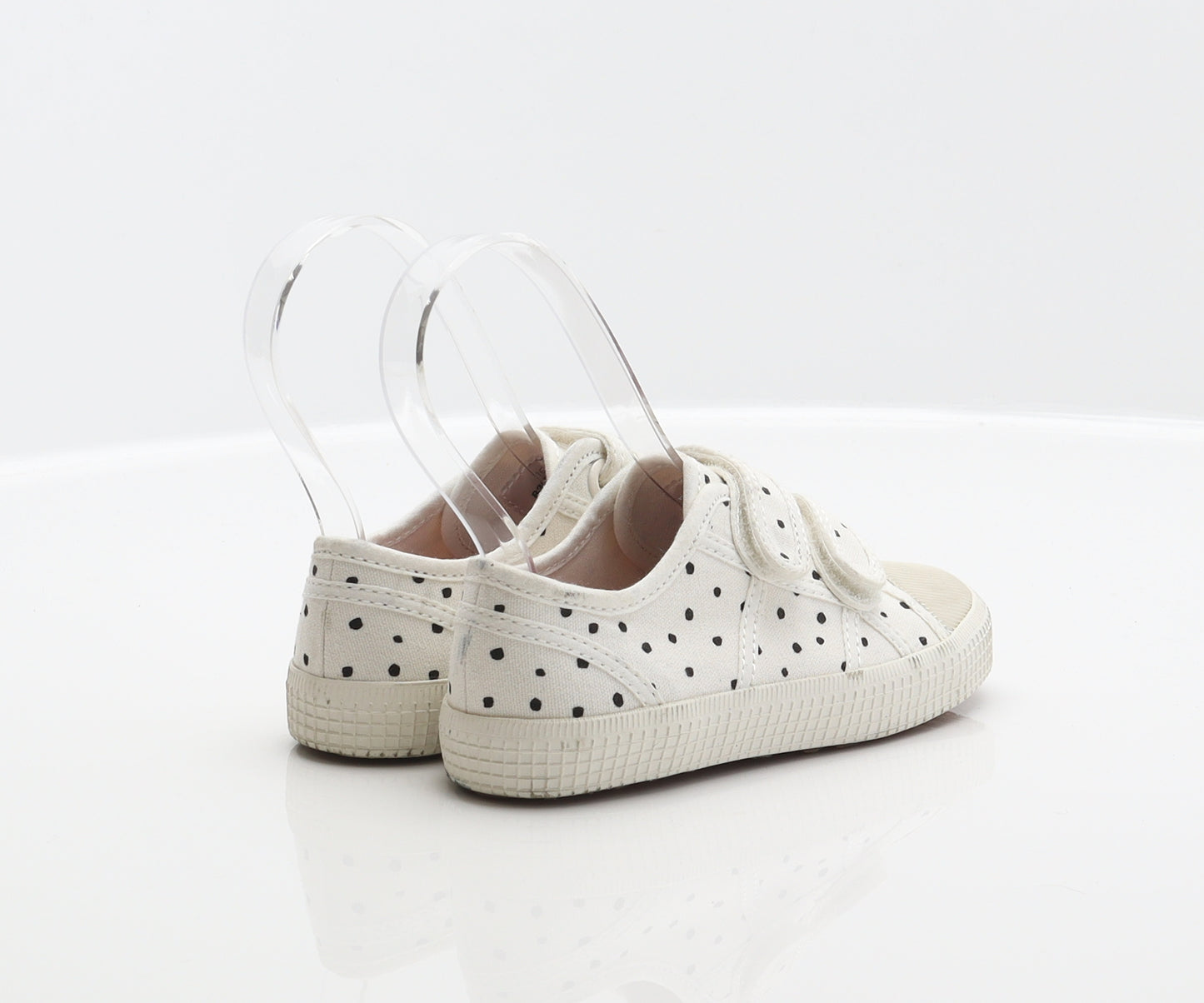 NEXT Girls White Spotted Fabric Trainer UK 6