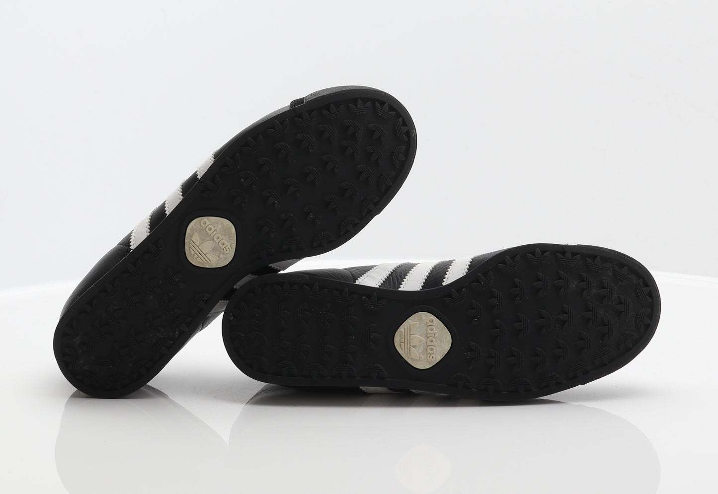 adidas Womens Black Striped Leather Trainer UK 6 - Samoa