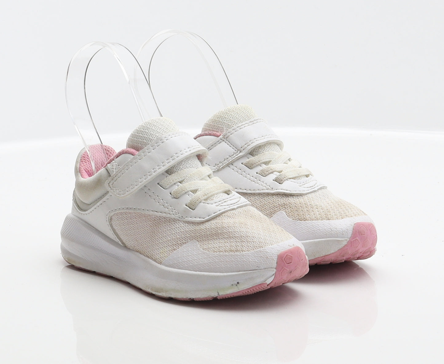F&F Girls White Polyester Trainer UK 8 26