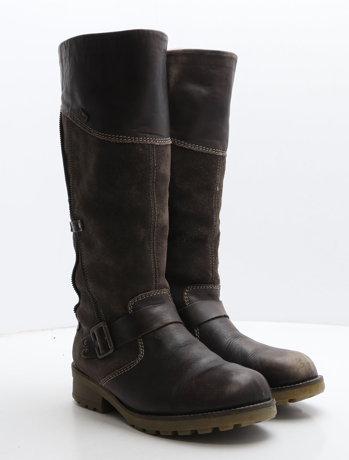 Rieker Womens Brown Leather Slip On Boot UK 6 39