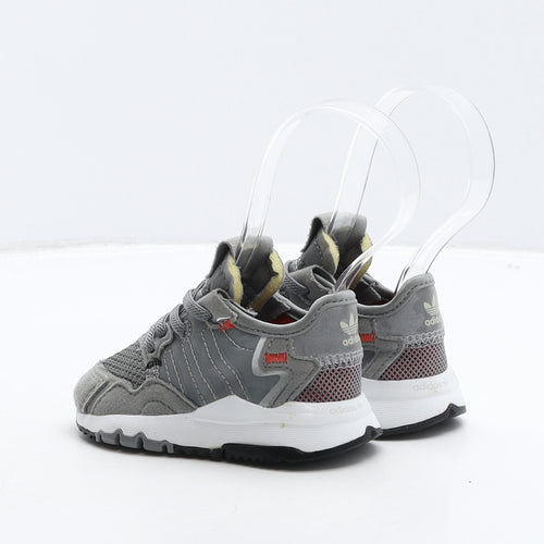 adidas Boys Grey Geometric Fabric Trainer UK 4 20 - Adidas x 3M