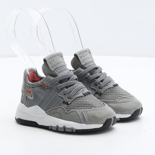 adidas Boys Grey Geometric Fabric Trainer UK 4 20 - Adidas x 3M