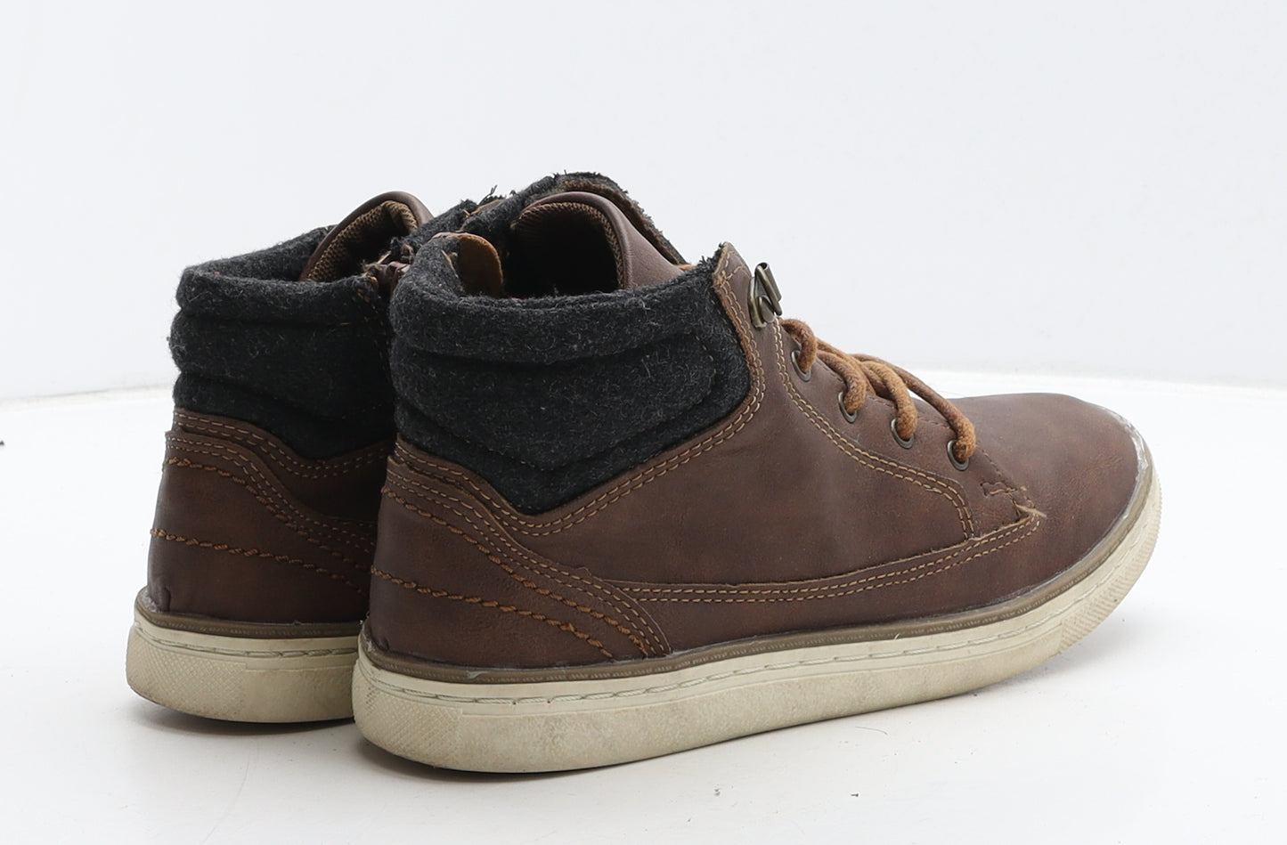 NEXT Boys Brown Leather Combat Boot UK 3 35