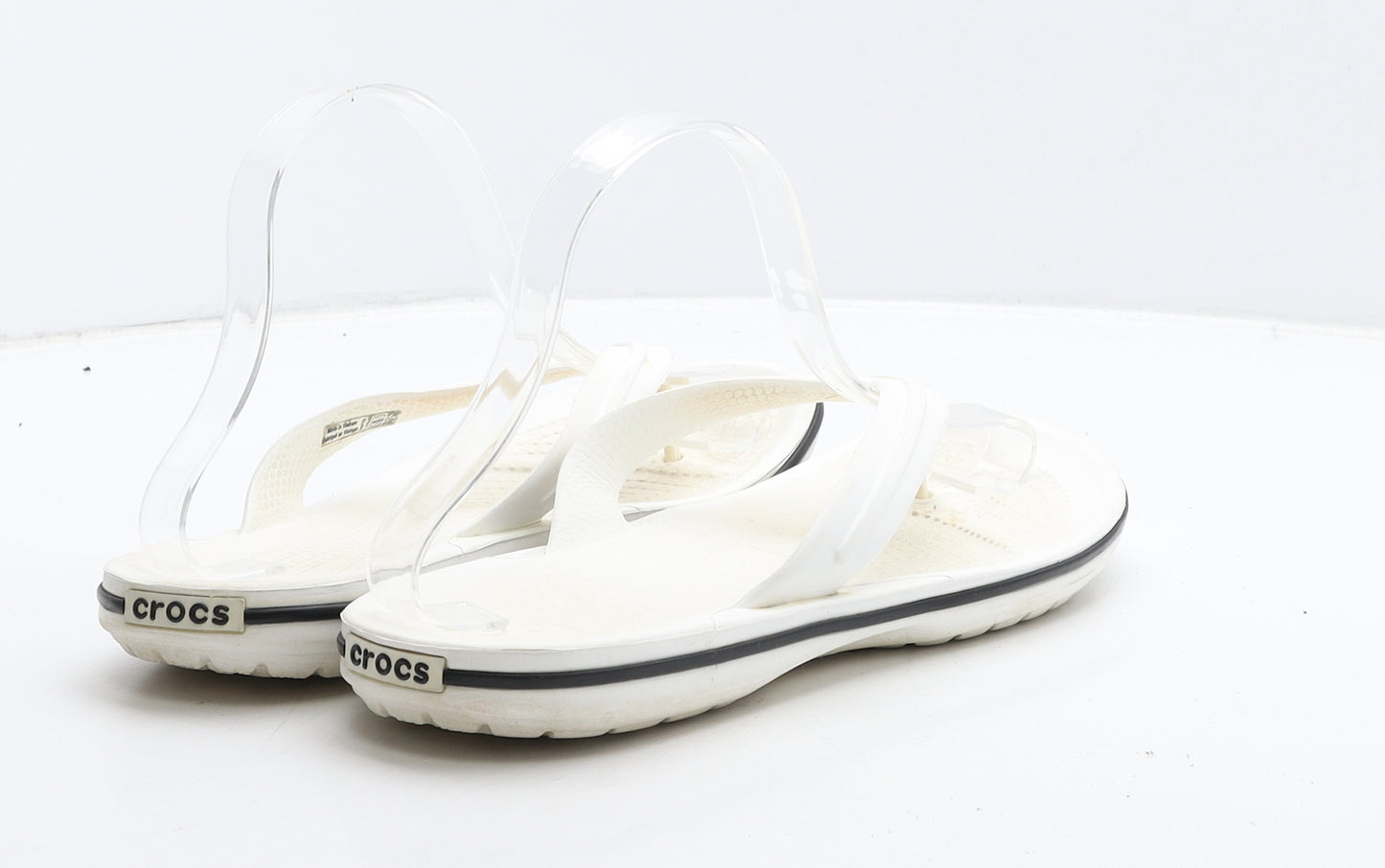 Crocs Womens White Rubber Thong Flat UK 7