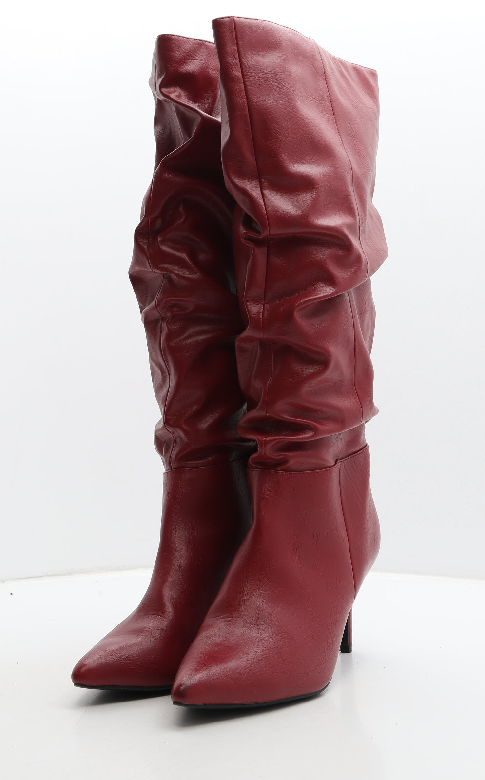 New Look Womens Red Leather Slip On Boot UK 8 41