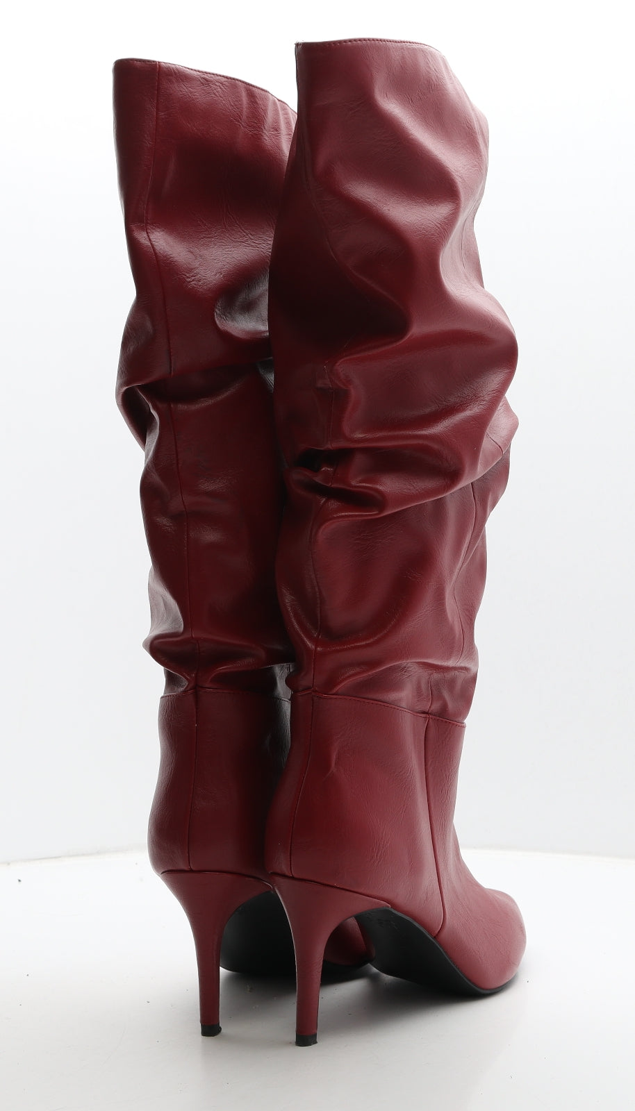 New Look Womens Red Leather Slip On Boot UK 8 41