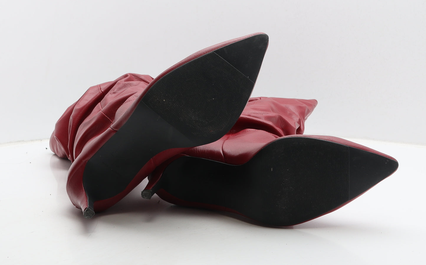 New Look Womens Red Leather Slip On Boot UK 8 41