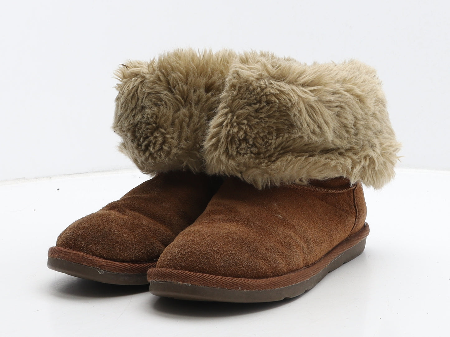 NEXT Womens Brown Suede Shearling Style Boot UK 3
