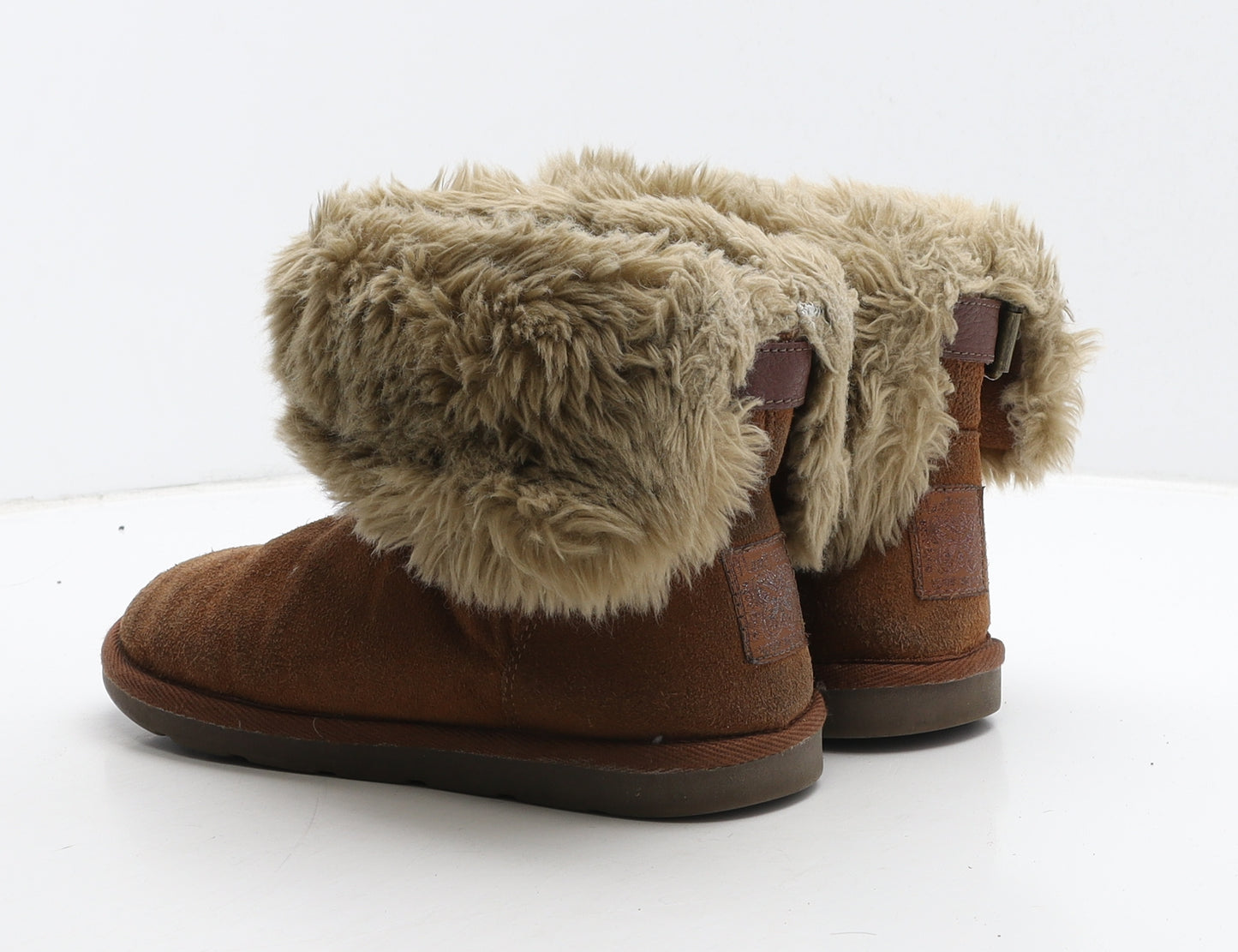 NEXT Womens Brown Suede Shearling Style Boot UK 3