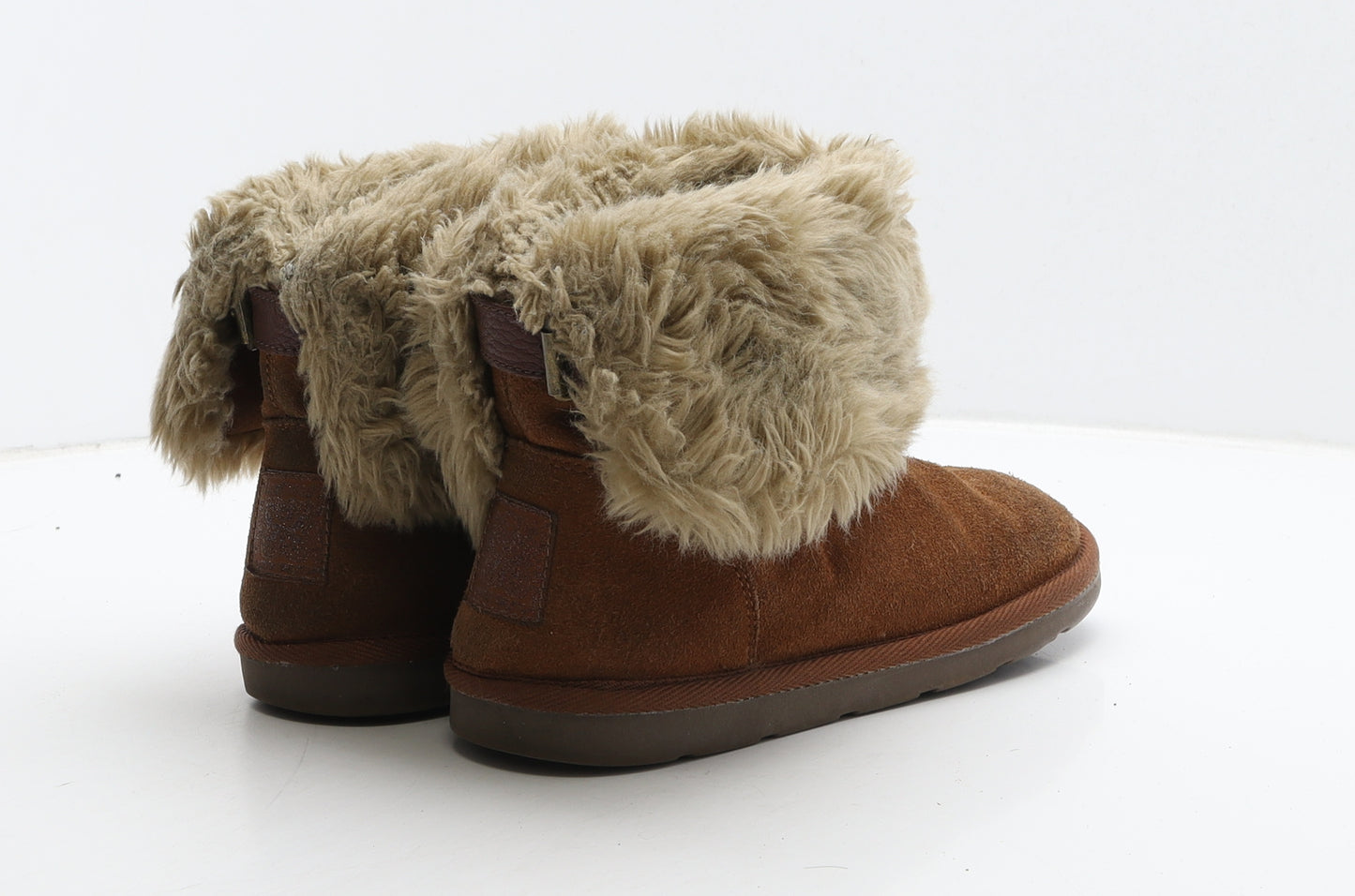 NEXT Womens Brown Suede Shearling Style Boot UK 3