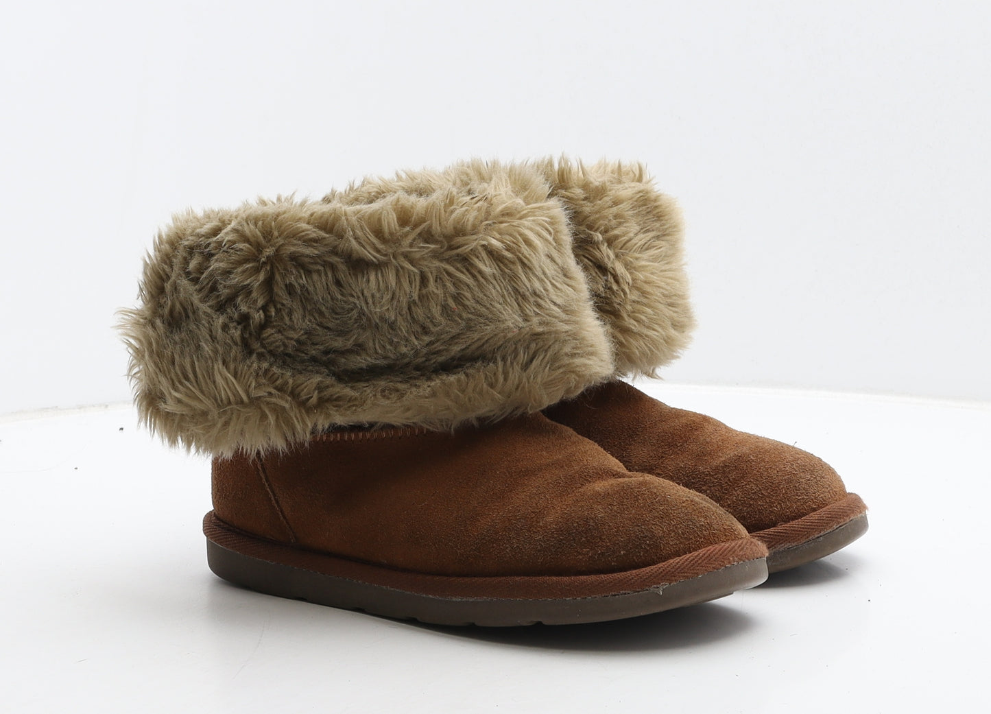 NEXT Womens Brown Suede Shearling Style Boot UK 3