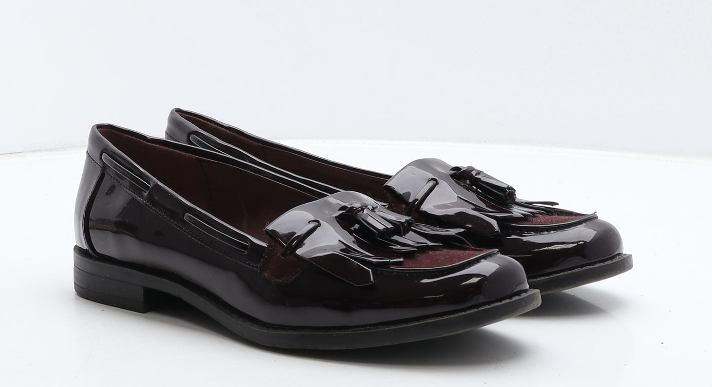 Marks and Spencer Womens Red Vinyl Loafer Casual UK 6